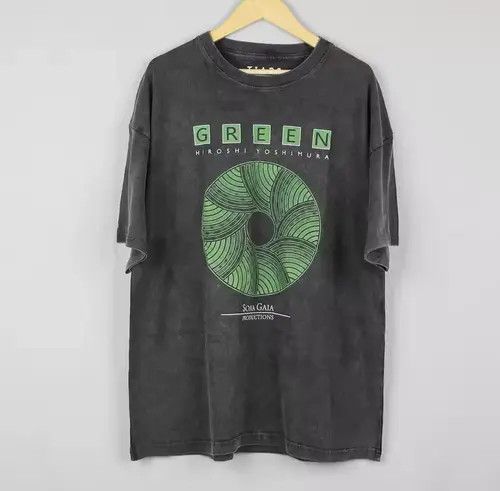 Japanese Brand Hiroshi Yoshimura Green Graphic Printed Cotton Tshirt Size US XL / EU 56 / 4 - 2 Thumbnail