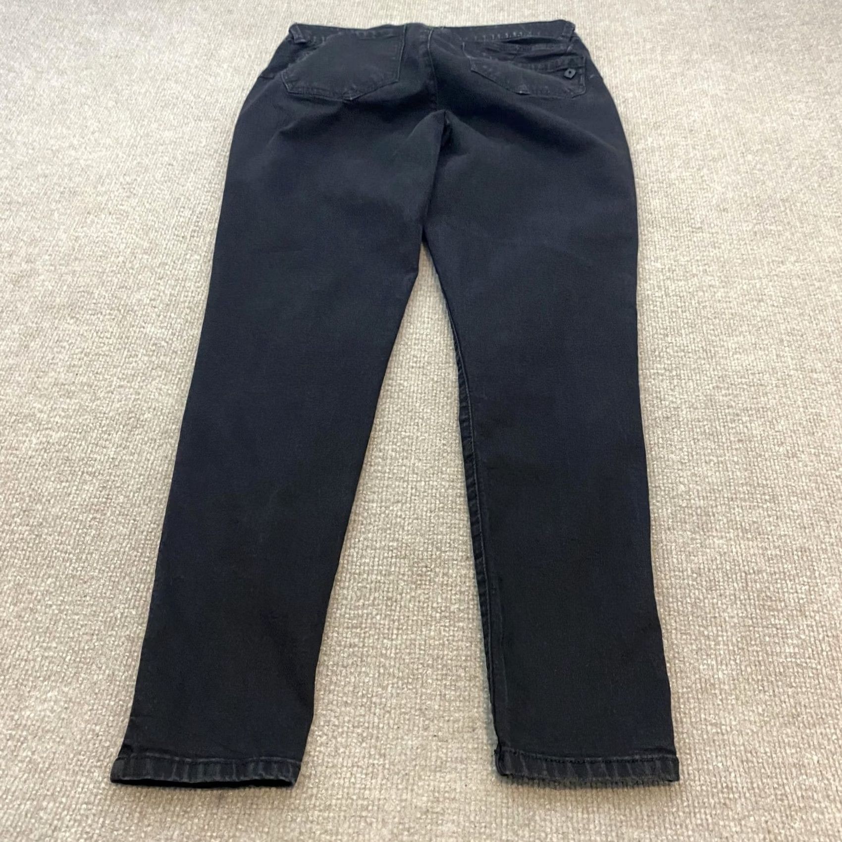 Vintage Democracy Jeans Womens 8 Black Dark Wash Mid Rise Stretch Skinny Absolution Denim 5-Pocket Size 30" / US 8 / IT 44 - 4 Thumbnail