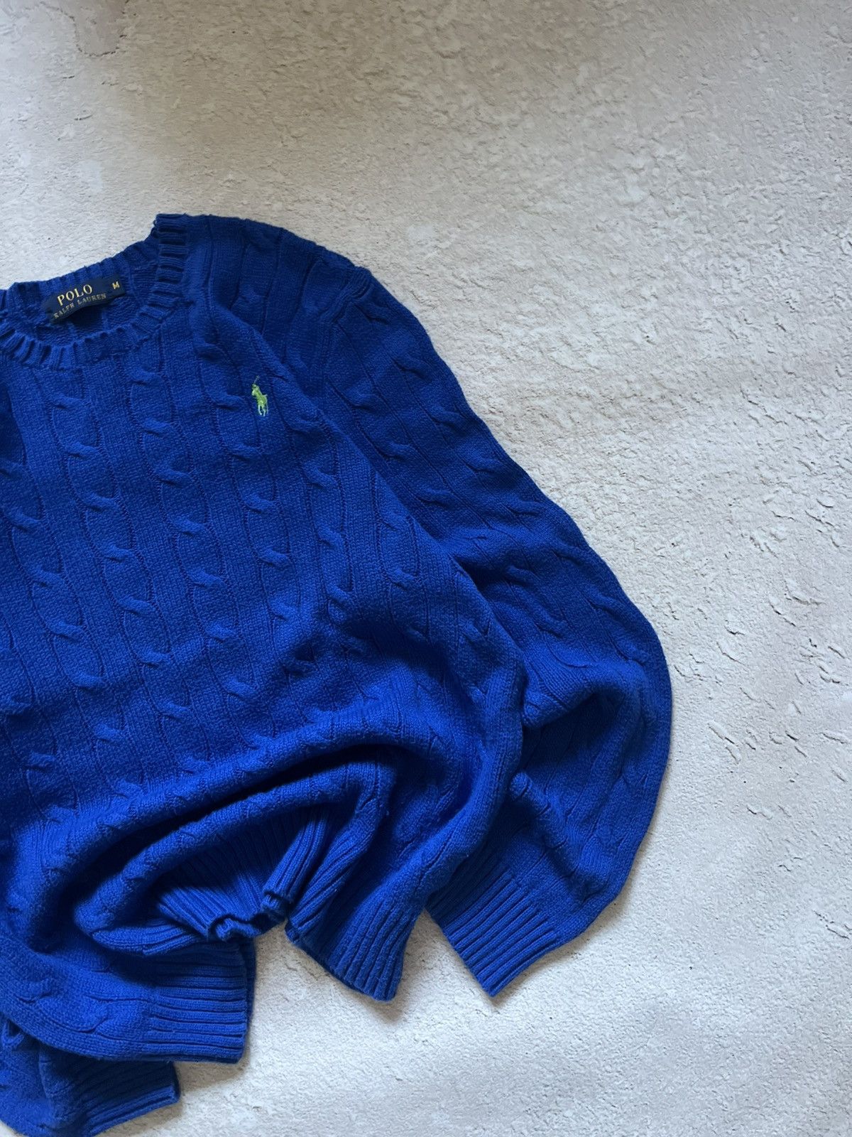Polo Ralph Lauren Polo Ralph Lauren Cable Knit Sweater – Royal Blue Y2K Size US M / EU 48-50 / 2 - 2 Thumbnail