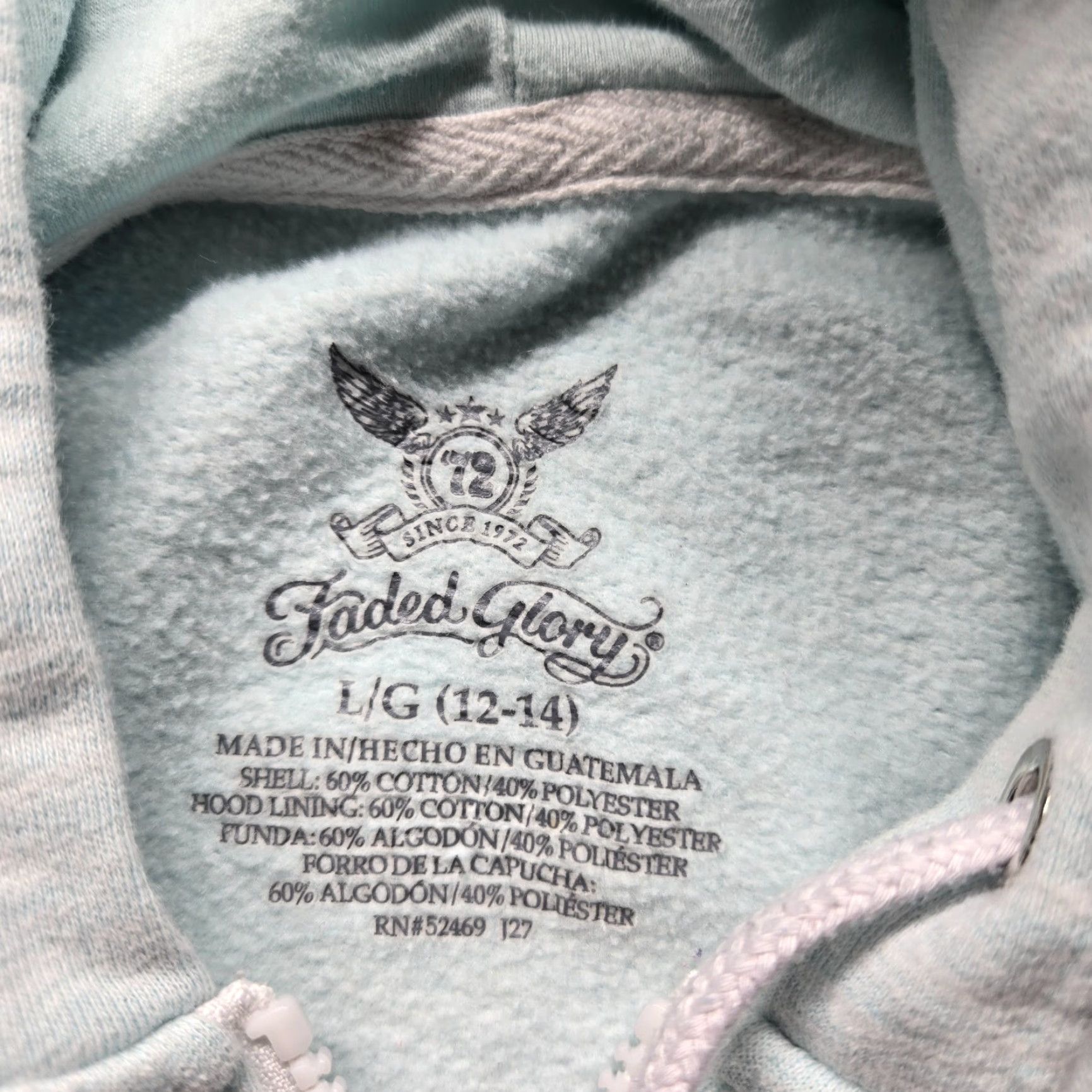 Faded Glory Faded Glory Light Blue Sweater Hoodie Pullover Long Sleeve Adult Women's L Large Knit Cotton Regular Solid Modern Casual Jacket? Size L / US 10 / IT 46 - 3 Thumbnail