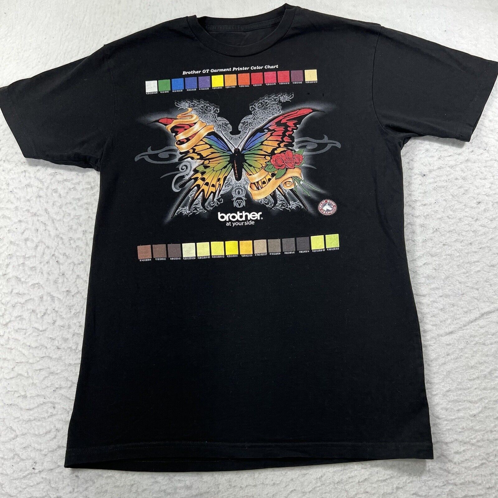 Other Brother Printer Small Black Colorful Butterfly Graphic Tee Size US S / EU 44-46 / 1 - 1 Thumbnail