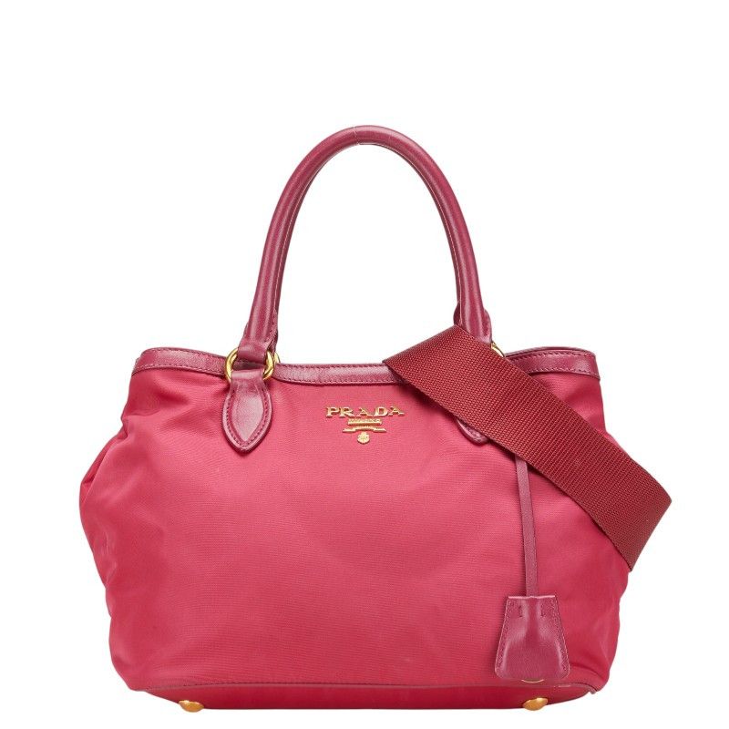 Prada Prada Nylon Leather 1Ba172 2Way Bag Leather Shoulder Bag 1Ba172 in Pink, Women's