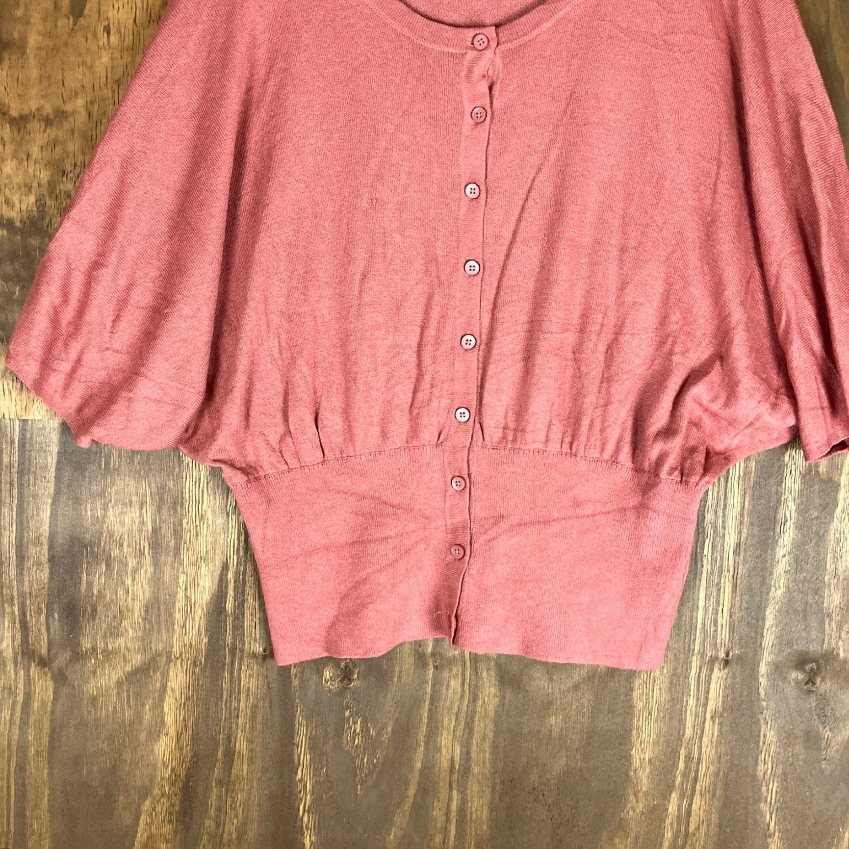 Vintage CAbi Blouse Womens Dusty Rose Drop Waist Kimono Button Front Stretch M Size M / US 6-8 / IT 42-44 - 3 Thumbnail