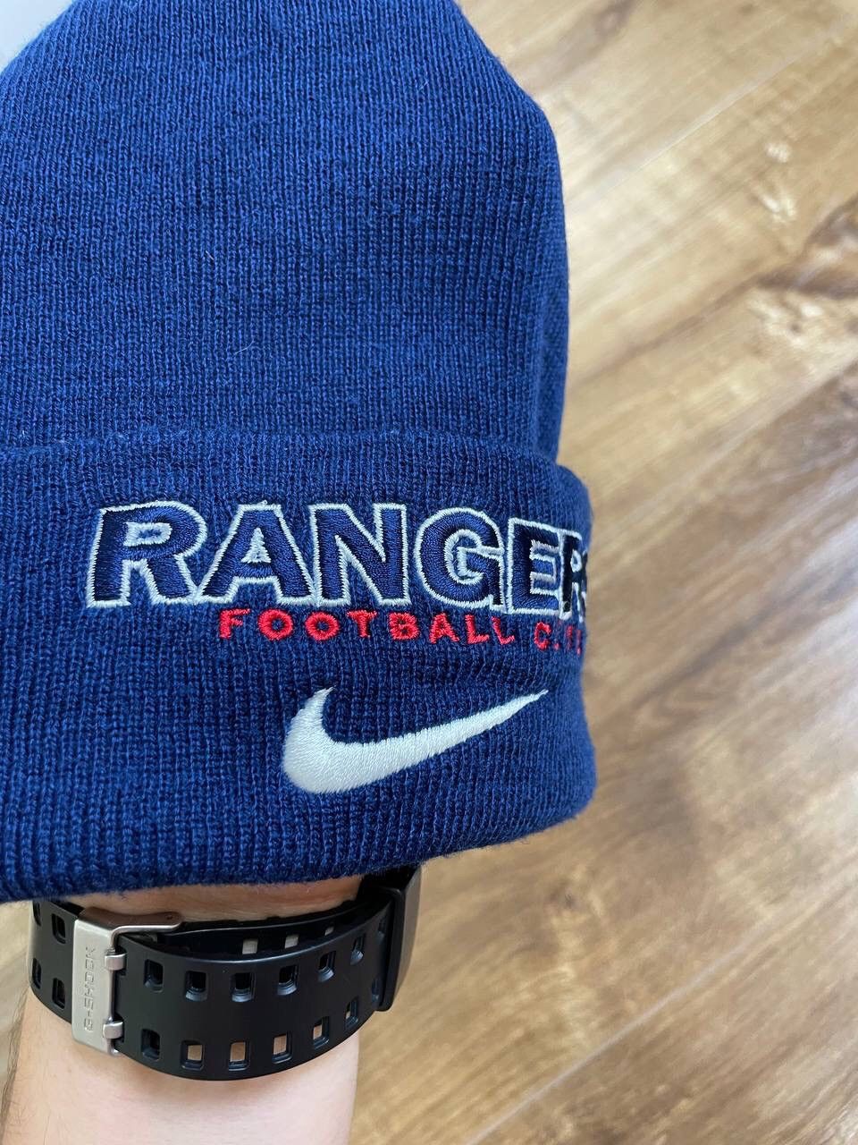Nike × Vintage Vintage 90’s Y2K Style Nike Rangers Swoosh Logo Beanie Hat Size ONE SIZE - 8 Thumbnail
