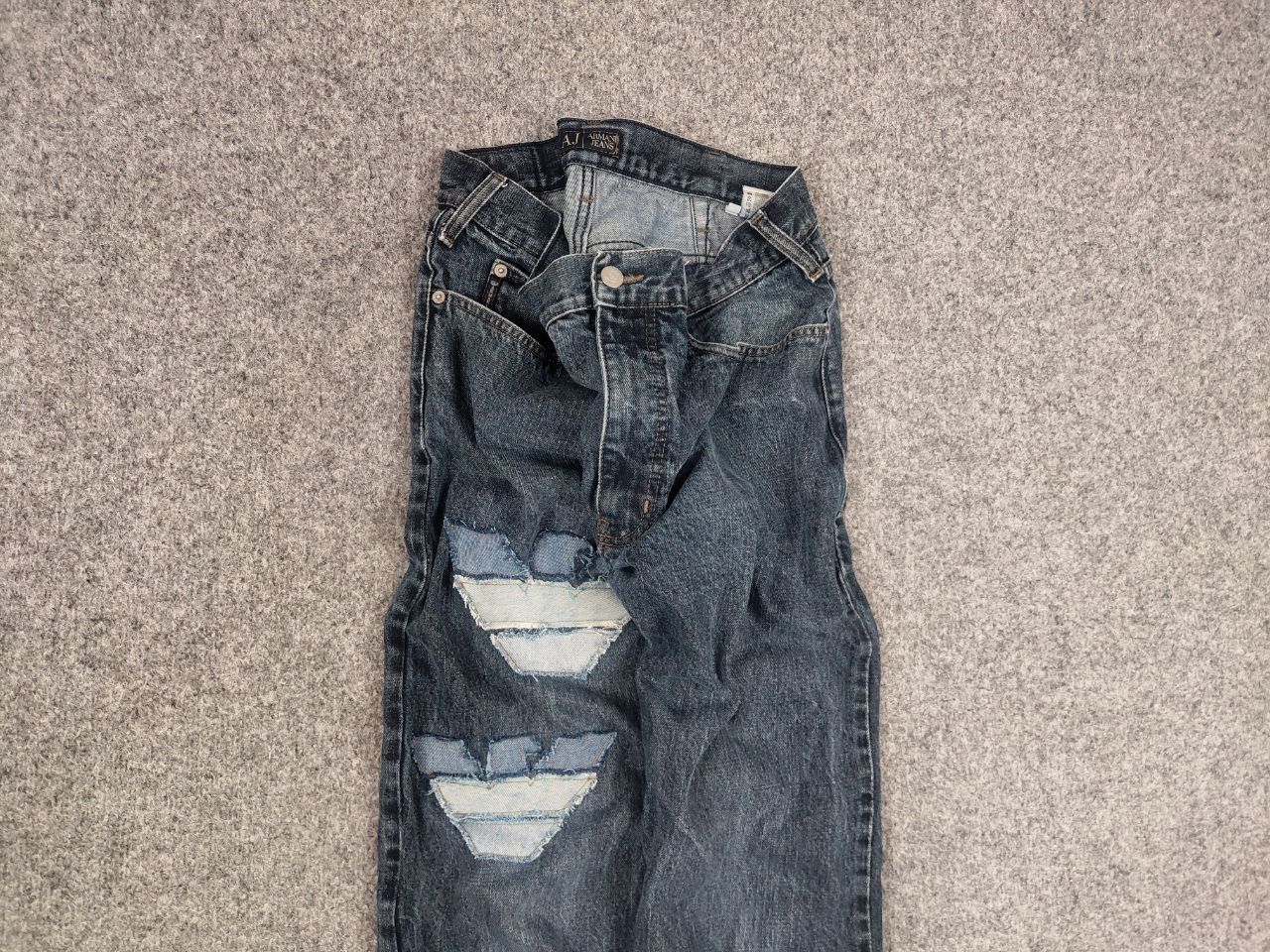 Armani Rare Vintage Armani Jeans big Logo Faded Denim Y2K Style Size US 34 / EU 50 - 5 Thumbnail