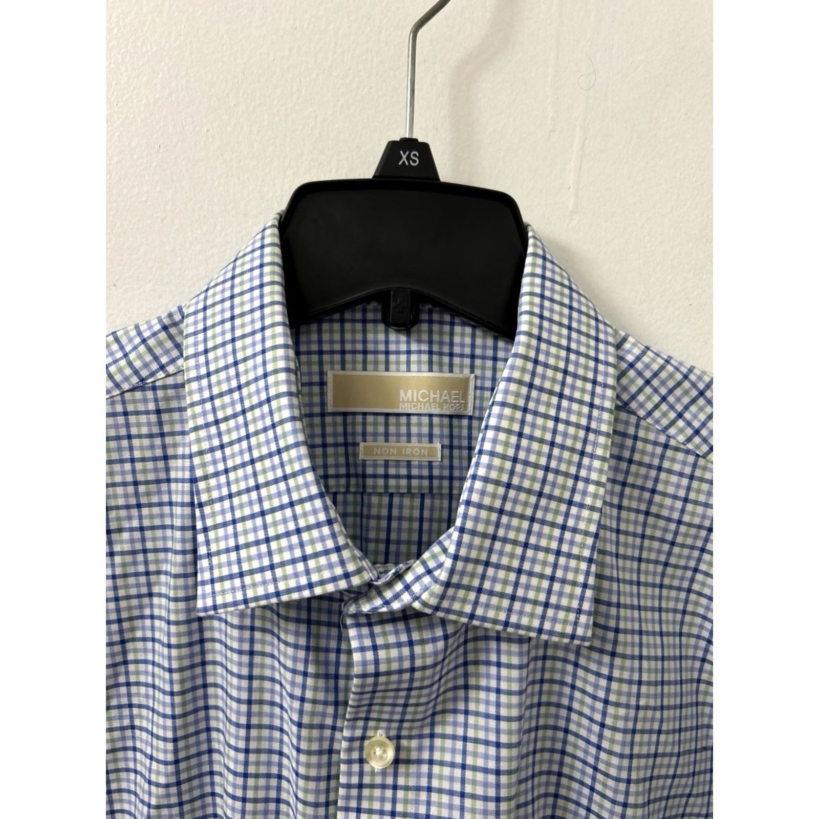 Vintage Michael Kors Shirt Mens 17 Blue Plaid Oxford Non Iron Button Down Long Sleeve Dress Shirt Size US XL / EU 56 / 4 - 4 Thumbnail