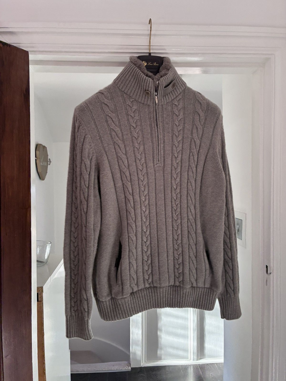 Loro Piana fur quarter zip size 52 /large