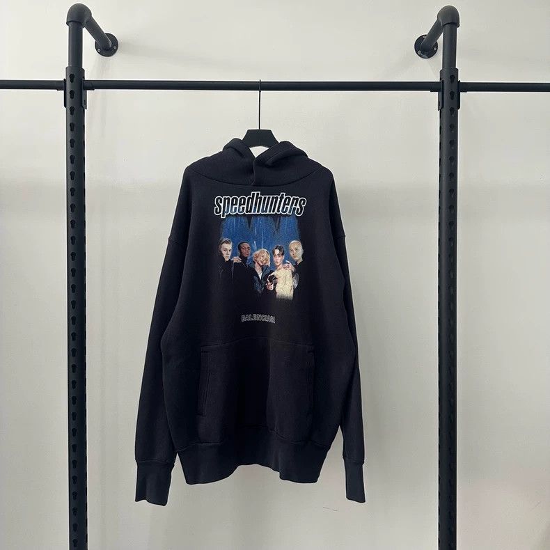 Balenciaga Balenciaga FW18 Speed hunters band portrait print hooded sw Size US L / EU 52-54 / 3 - 1 Thumbnail
