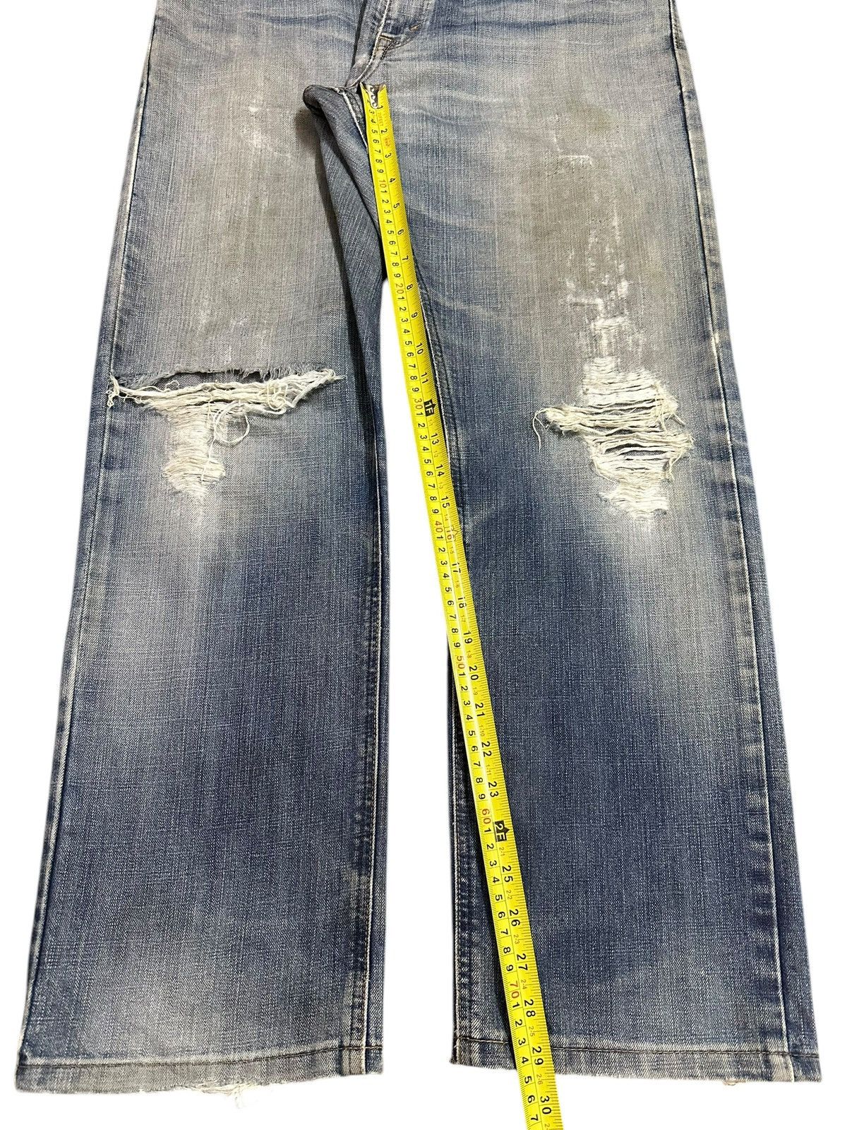 Edwin Edwin XV Exclusive Vintage Blue Faded Wash Distressed Jeans Size US 35 - 14 Thumbnail