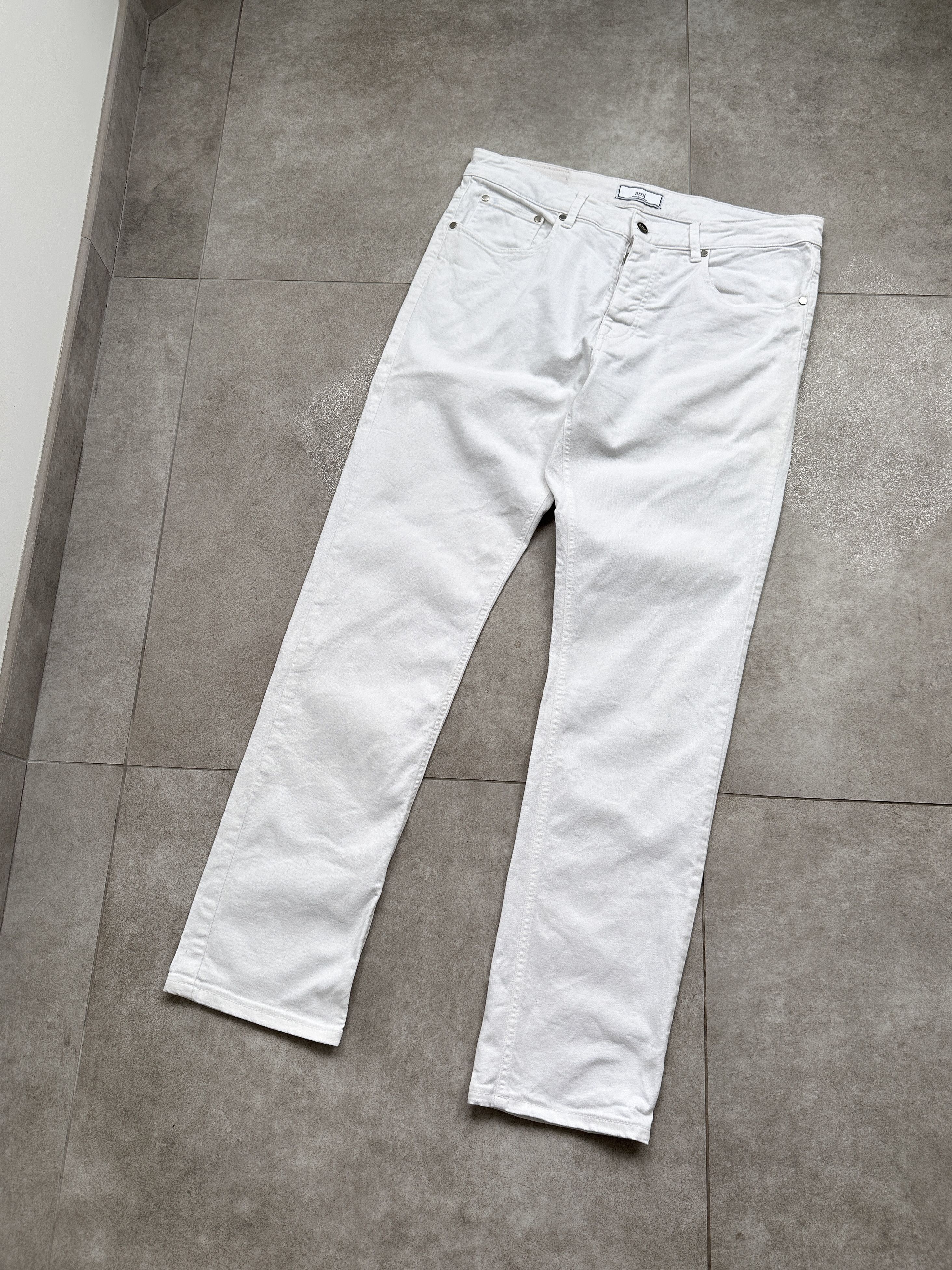 AMI AMI White Denim Pants Jeans Size US 34 / EU 50 - 4 Thumbnail
