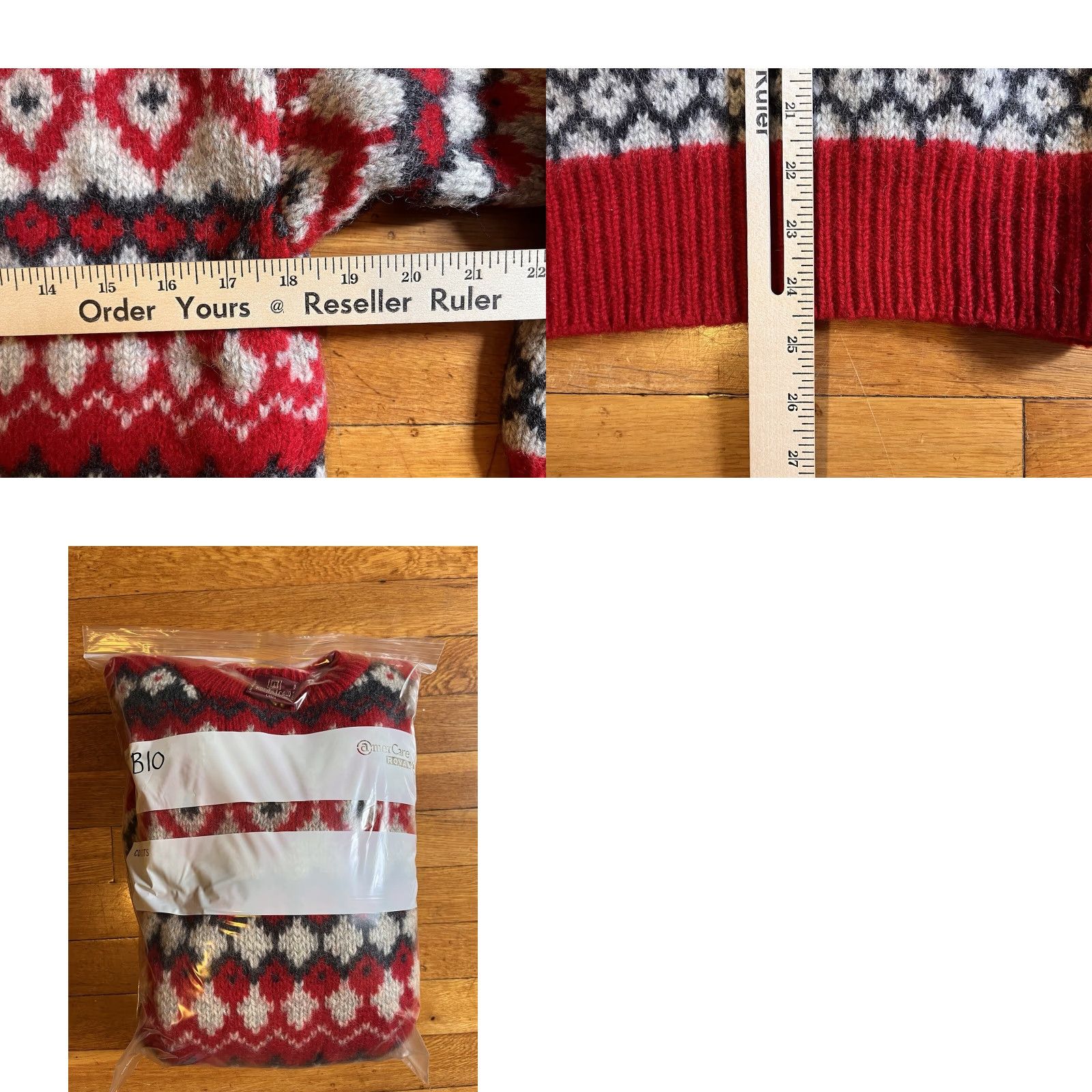 Nordstrom VINTAGE Nordstrom Shetland Wool Fair Isle Sweater Women’s Large Red White Size L / US 10 / IT 46 - 8 Thumbnail