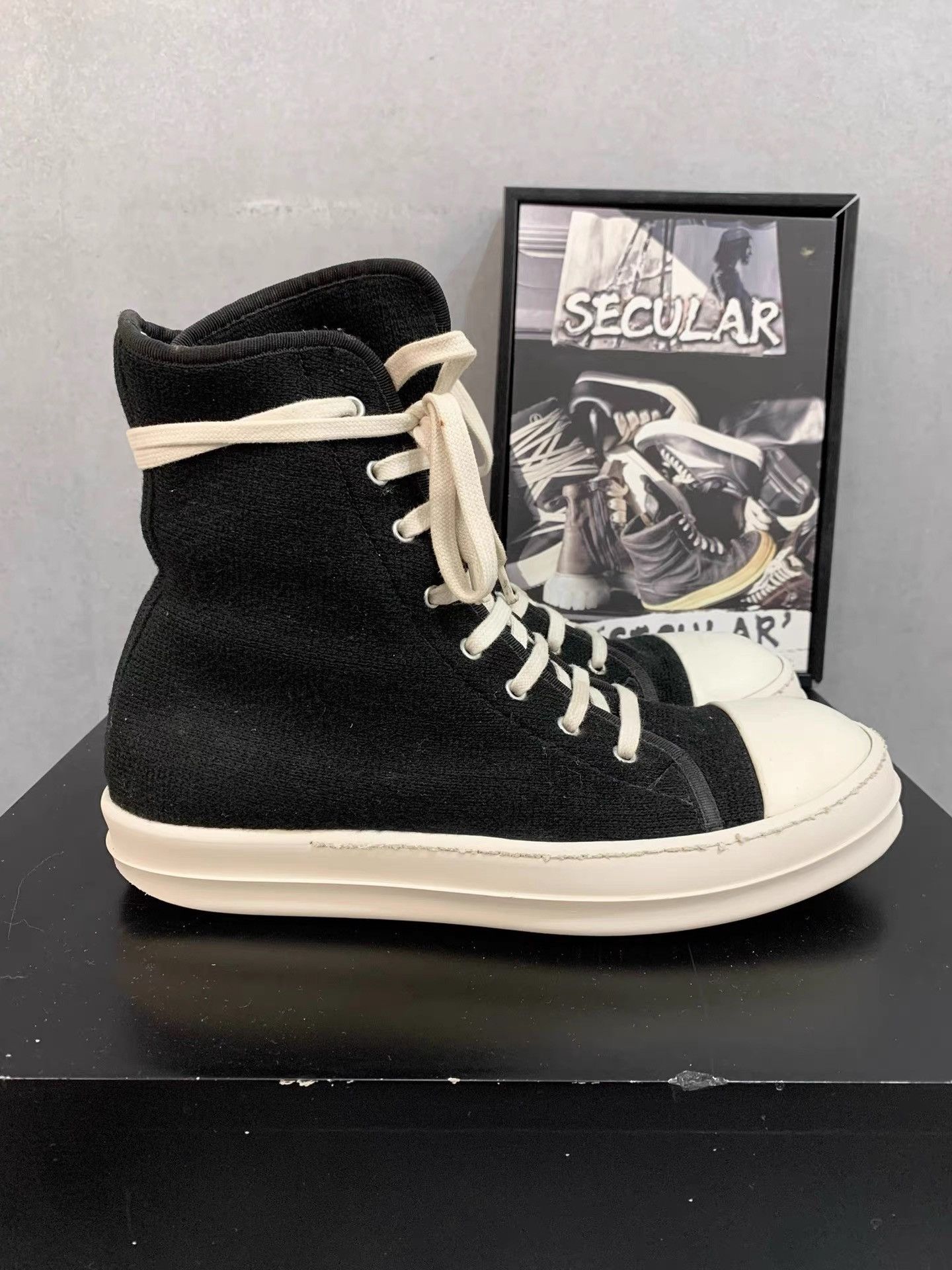 Rick Owens Rick Owens DRKSHDW Lambskin High-Top Sneakers K34 Size US 8.5 / EU 41-42 - 3 Thumbnail