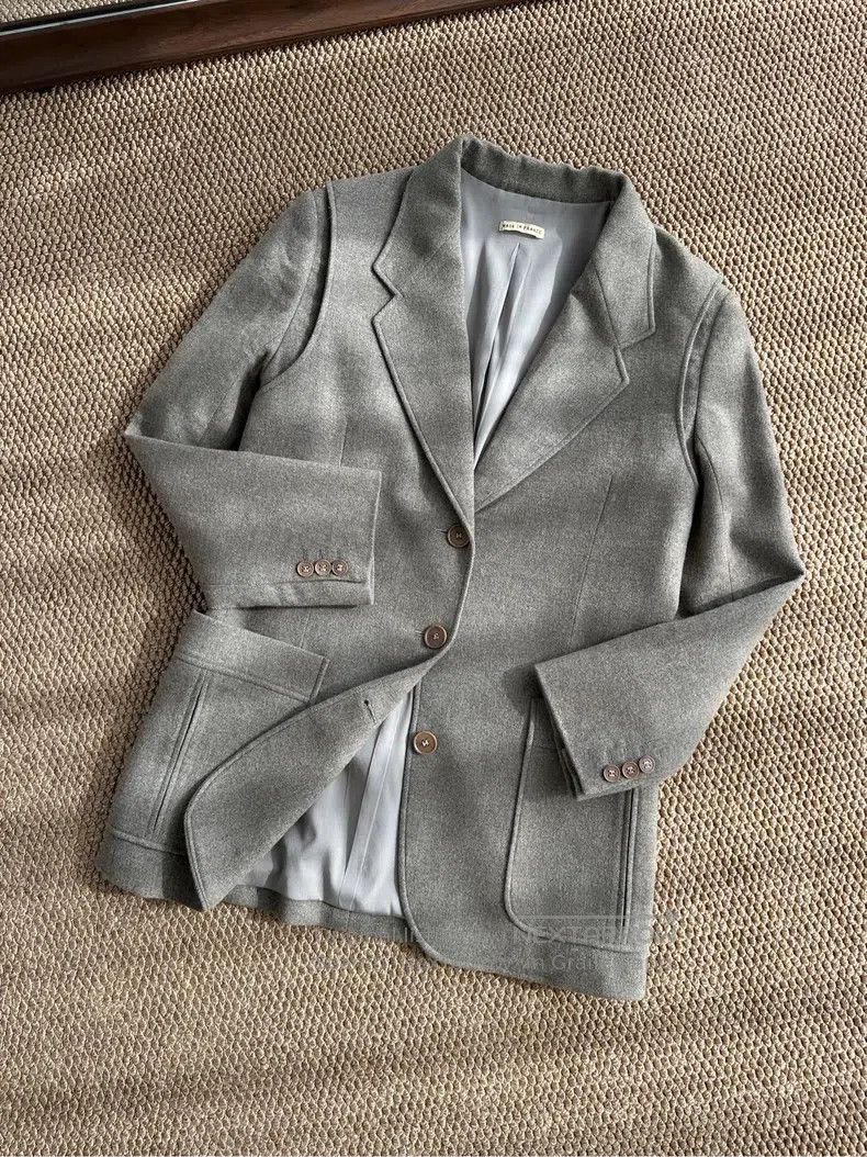 Hermes Hermes Wool and cashmere single-breasted blazer, chestnut Size M / US 6-8 / IT 42-44 - 3 Thumbnail