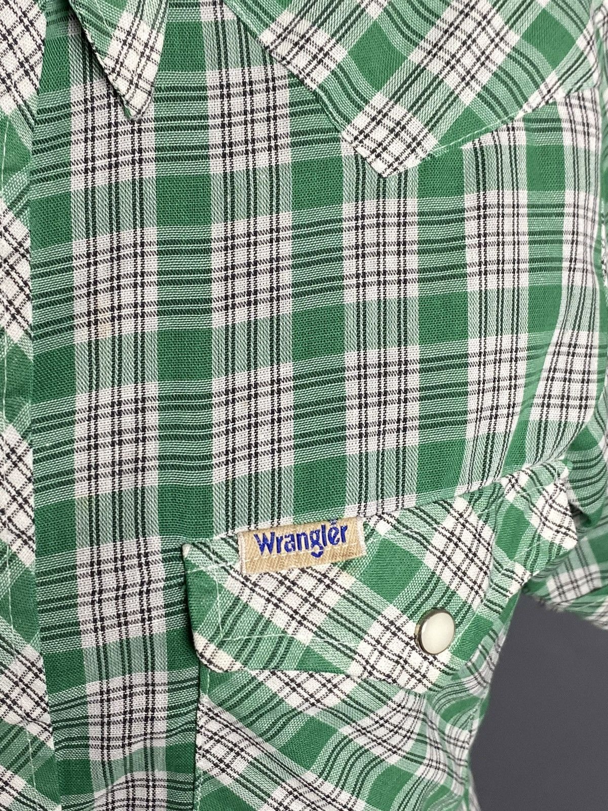 Wrangler VTG 70s Wrangler Snap Western Plaid Short Sleeve Shirt sz 20 Size S / US 4 / IT 40 - 7 Thumbnail