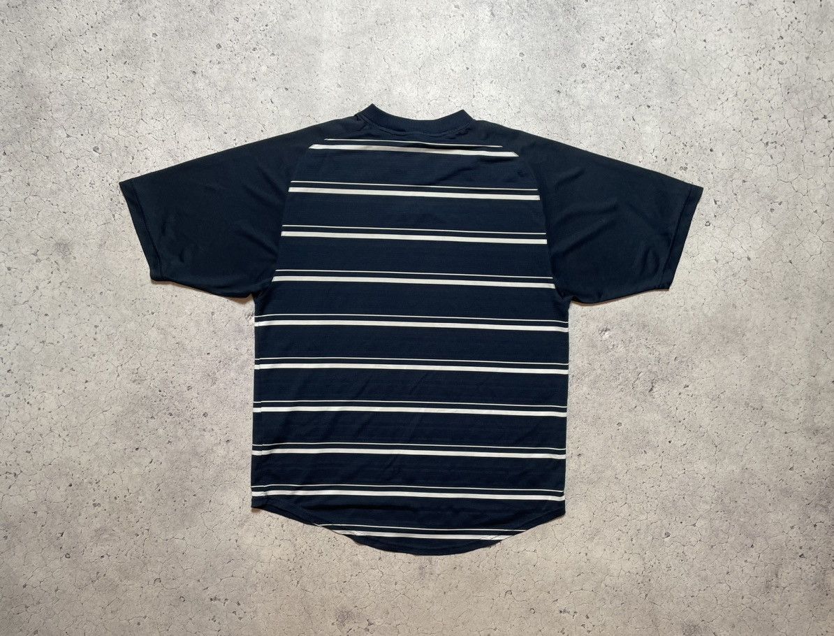 Nike × Vintage Vintage Striped Nike T-Shirt Center Swoosh Drill Y2K Size US M / EU 48-50 / 2 - 2 Thumbnail