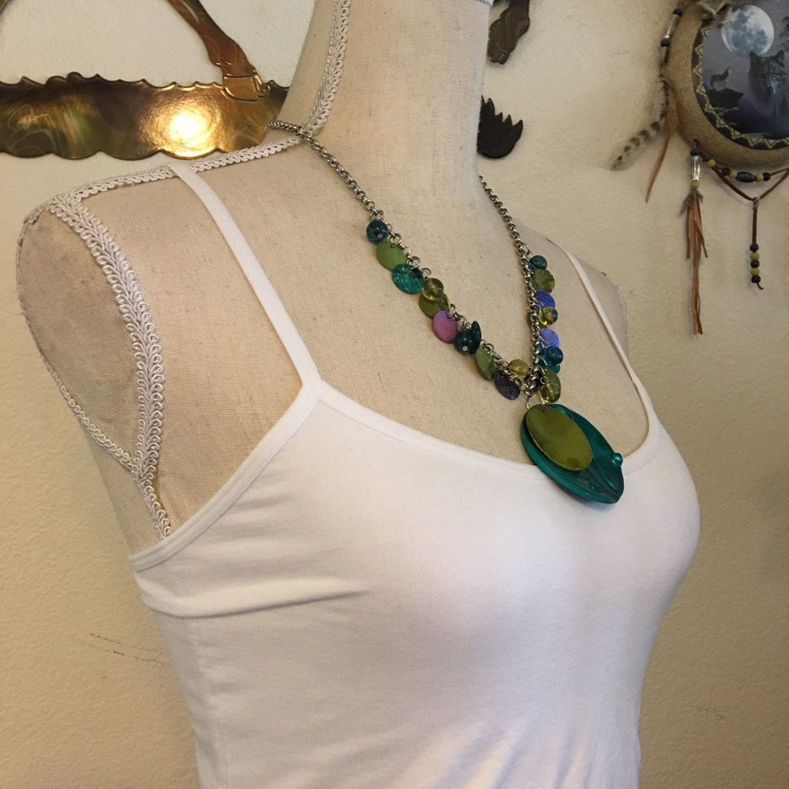 Jewelry Multi tone dyed shell beaded silver tone necklace Size ONE SIZE - 2 Thumbnail