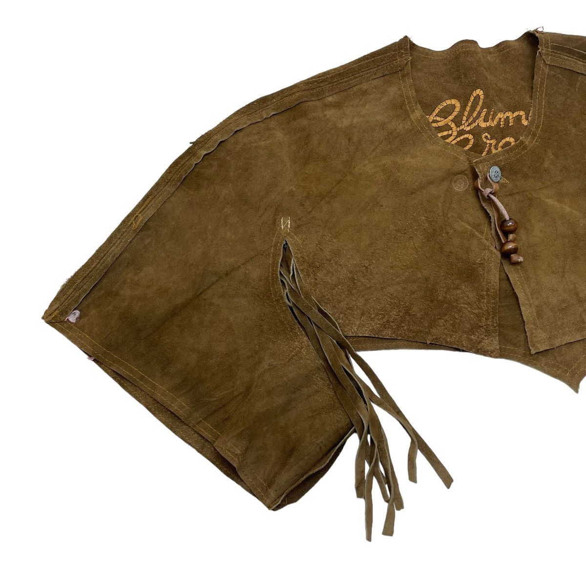 Cowboy Equipment × Genuine Leather Vintage Genuine Suede Leather Crop Frindge Cowboy Jacket Size M / US 6-8 / IT 42-44 - 3 Thumbnail