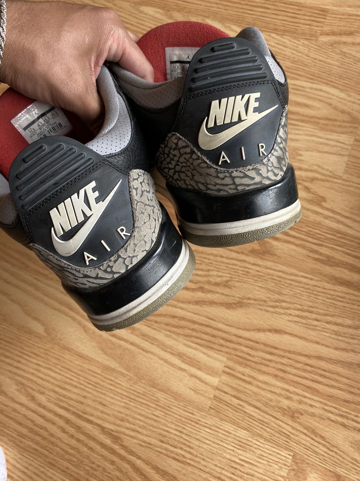 Jordan Brand × Nike Air Jordan 3 Retro Black Cement Size US 11.5 / EU 44-45 - 8 Thumbnail