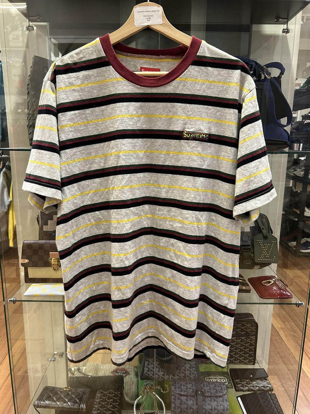 Supreme Supreme Heather Striped Tee Size US L / EU 52-54 / 3 - 1 Thumbnail