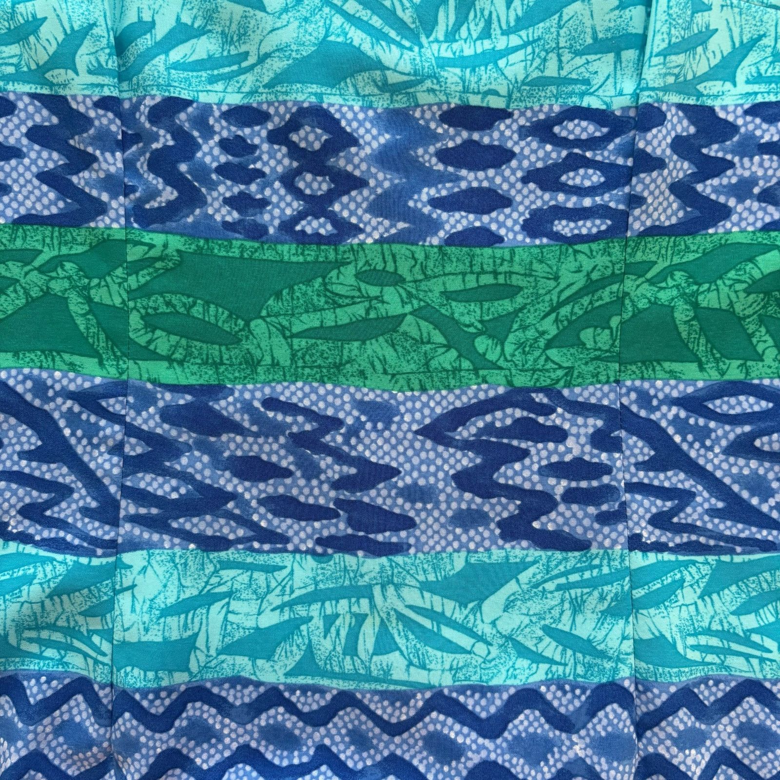 Other Kathie Lee Collection Blue Green Tropical Shift Dress 16 Size XXL / US 16-18 / IT 52-54 - 7 Thumbnail