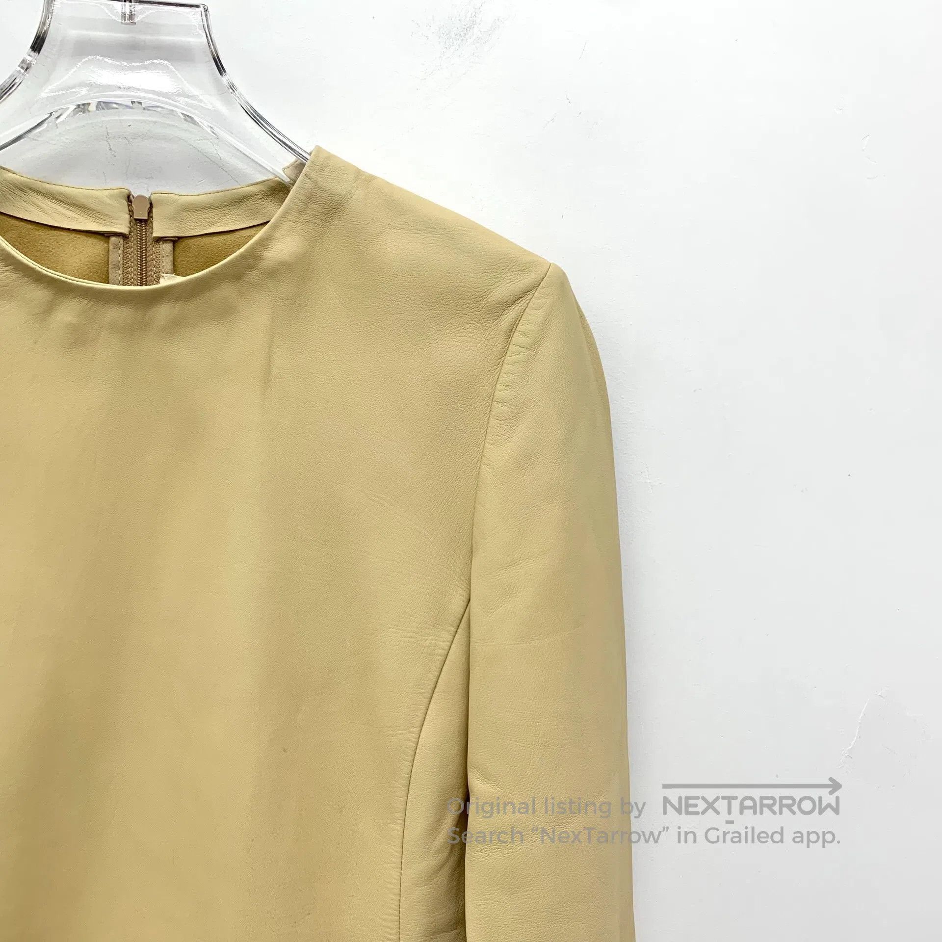 Celine CELINE Light Yellow Sheepskin Back Zipper Design Round Nec Size XS / US 0-2 / IT 36-38 - 3 Thumbnail
