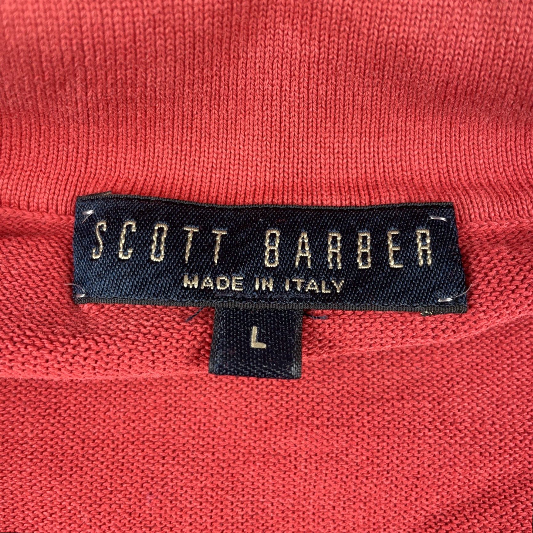Vintage Scott Barber Long Sleeve 1/4 Zip Sweater Cotton Red Made In Italy Sz Large Mens Knit Pullover Size US L / EU 52-54 / 3 - 3 Thumbnail