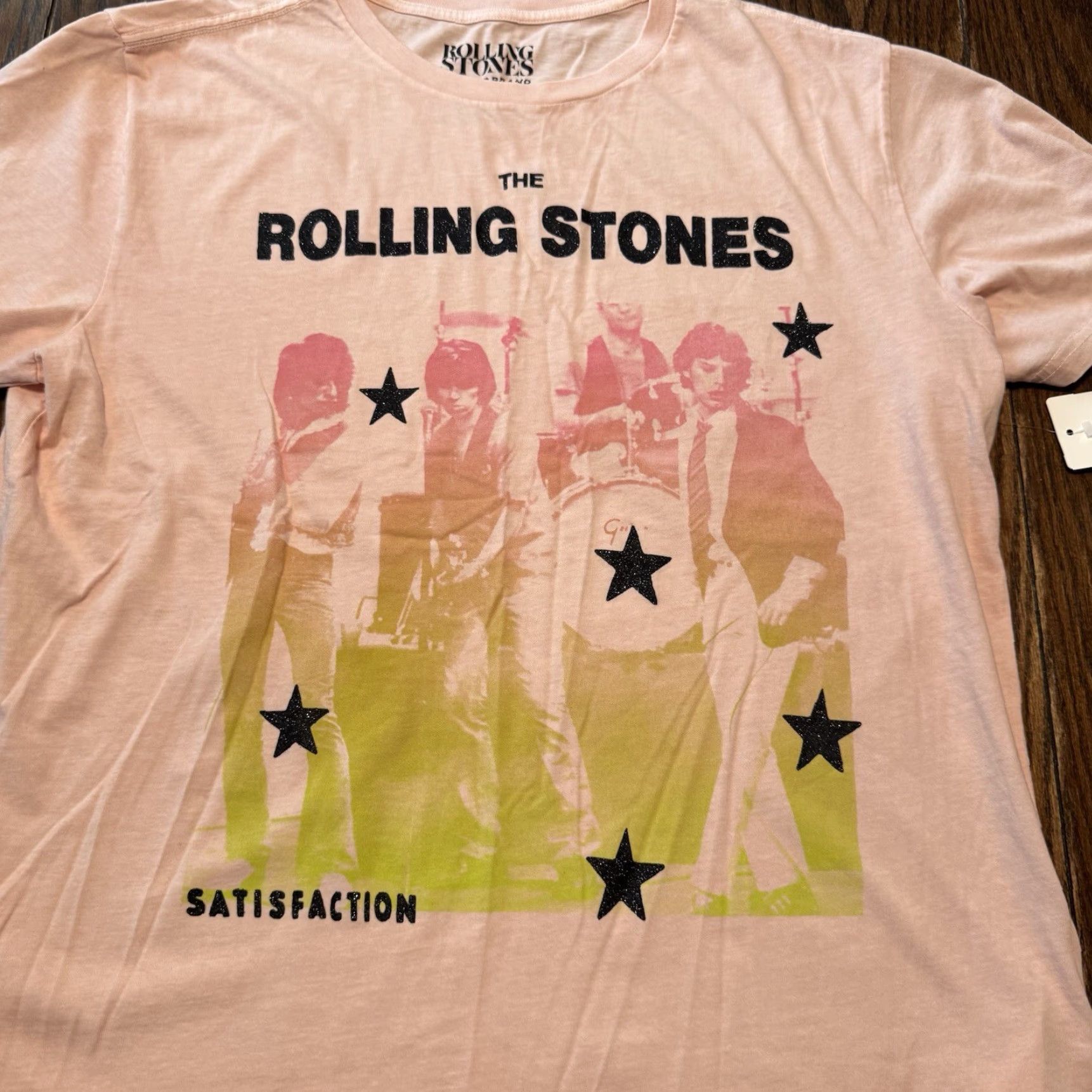 Lucky Brand Lucky Brand THE ROLLING STONES Women’s T Shirt Size Large Pink 100% Cotton Crew Neck Short Sleeve Rock Music Womens Size L / US 10 / IT 46 - 2 Thumbnail