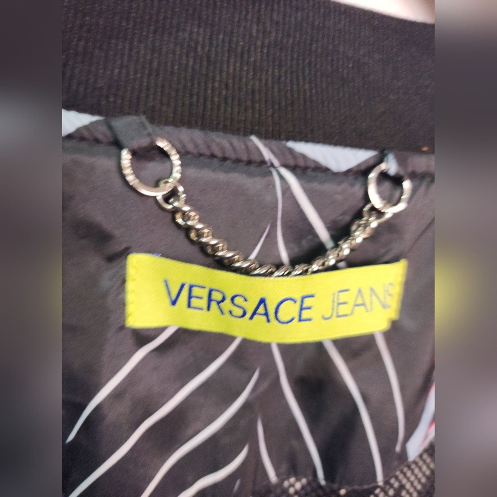 Versace Versace Nylon Geometric Patterned Palm Bomber Jacket 44 Lg Size L / US 10 / IT 46 - 8 Thumbnail