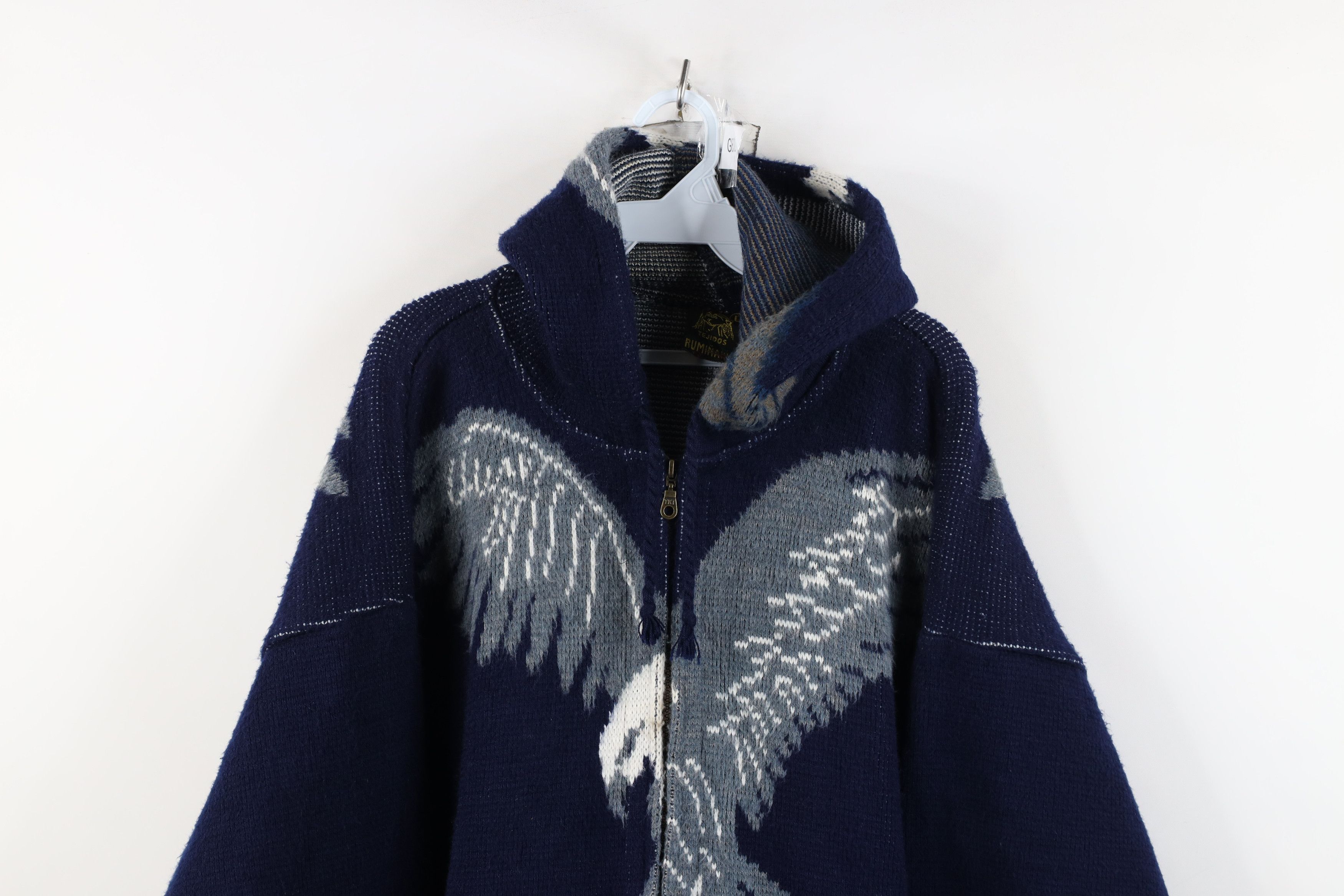 Vintage Vintage 90s Streetwear Eagle All Over Print Hoodie Jacket Size US L / EU 52-54 / 3 - 2 Thumbnail