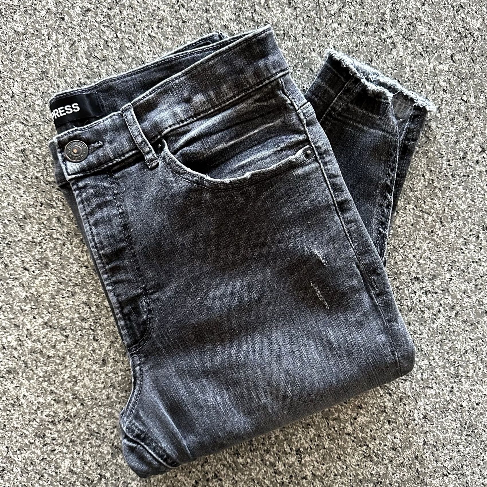 Express Express Womens Jeans 10 High Rise Denim Skinny 30x27 Black 5-Pocket Stretch Size 32" / US 10 / IT 46 - 2 Thumbnail