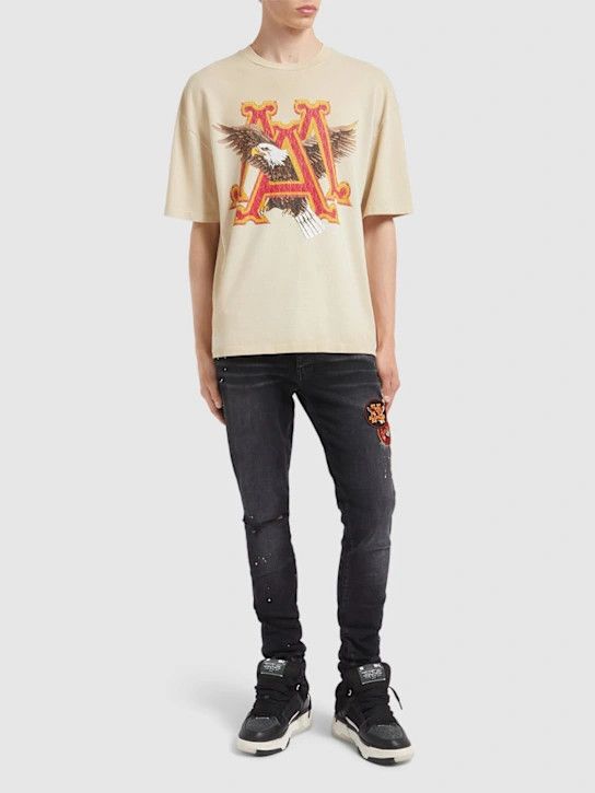 Amiri o1lsvrm0425 Vintage MA Eagle OS t-Shirt in Alabaster Size US XL / EU 56 / 4 - 3 Thumbnail