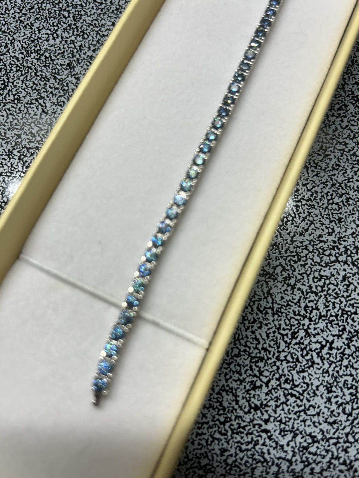 Jewelry Tennis Bracelet Blue Moissanite Size ONE SIZE - 5 Thumbnail