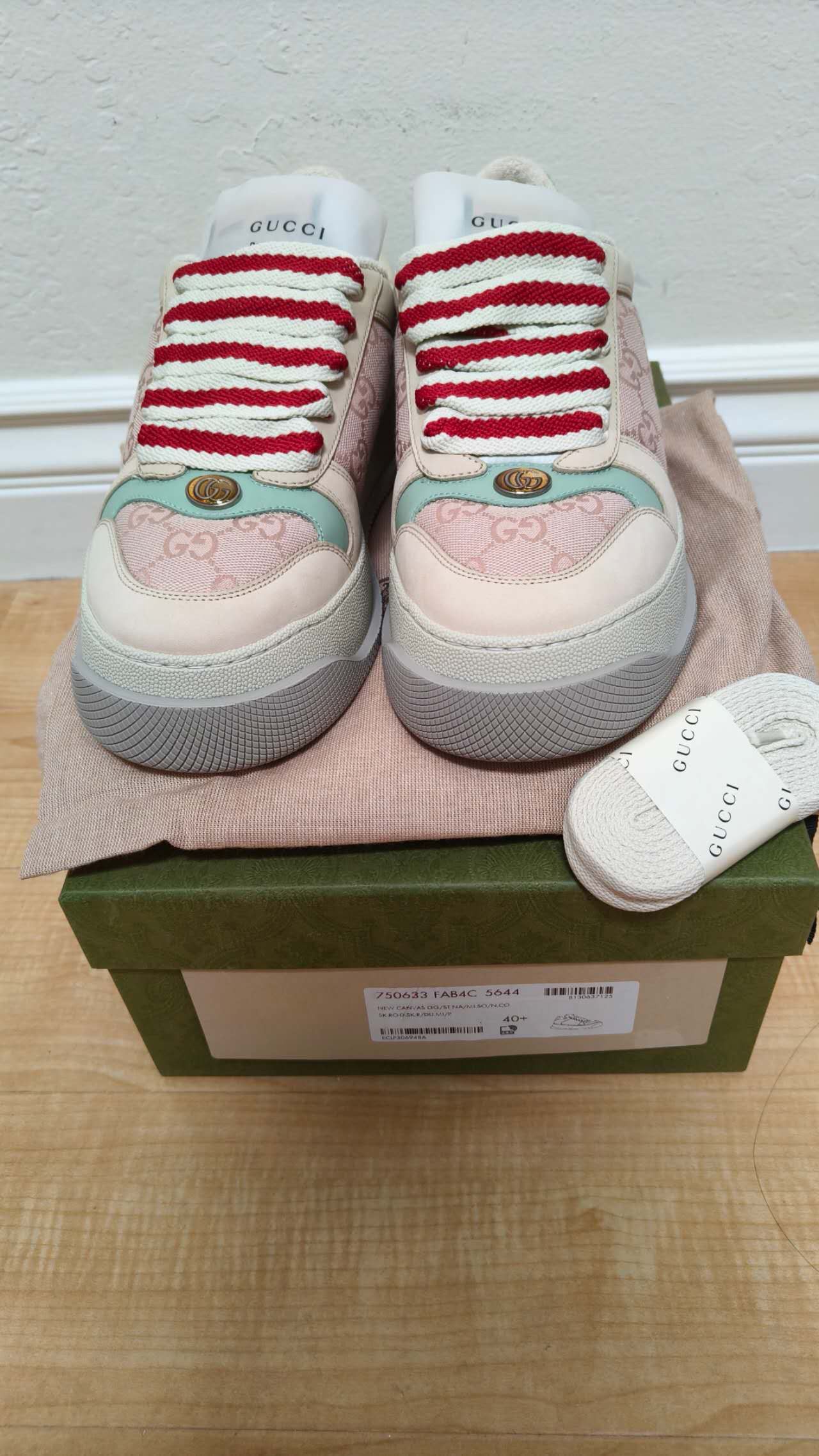 Gucci Gucci(WMNS) Gucci Screener Sneaker 'GG Monogram Beige Pink' Size US 10.5 / IT 40.5 - 1 Thumbnail
