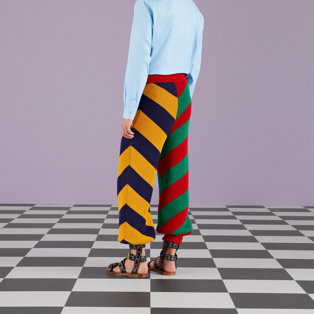 Gucci o1s1wg111025 Striped Jacquard Wool Knit Pant in Multicolor Size US 34 / EU 50 - 8 Thumbnail