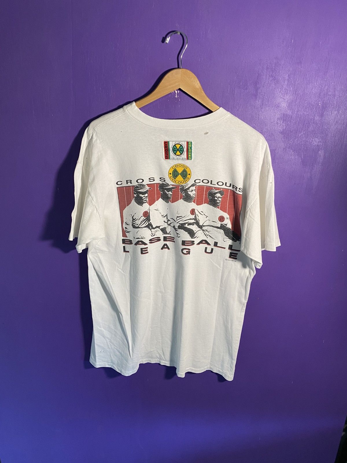 Cross Colours Vintage 90s Cross Colours baseball league t-shirt Size US XL / EU 56 / 4 - 2 Thumbnail