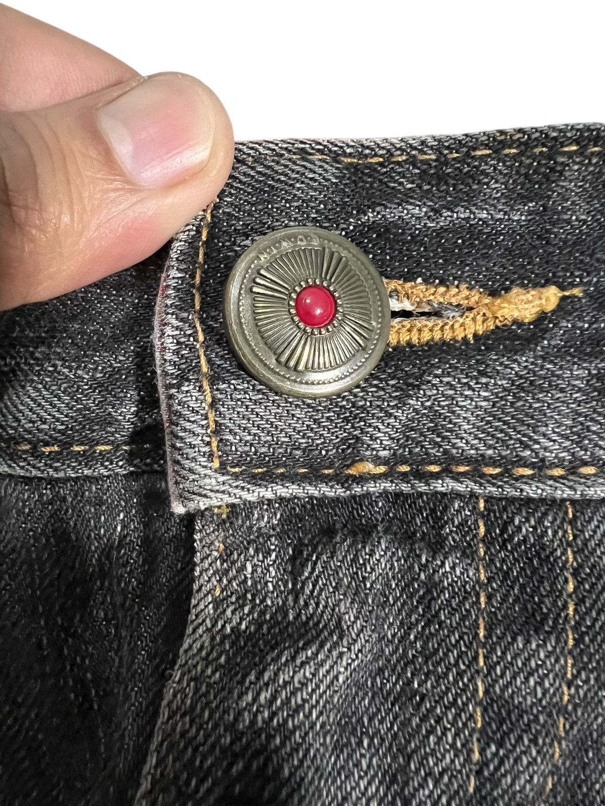 Edwin Flare Jean Edwin Exclusive Vintage XV Navajo Faded Distress Size US 33 - 10 Thumbnail