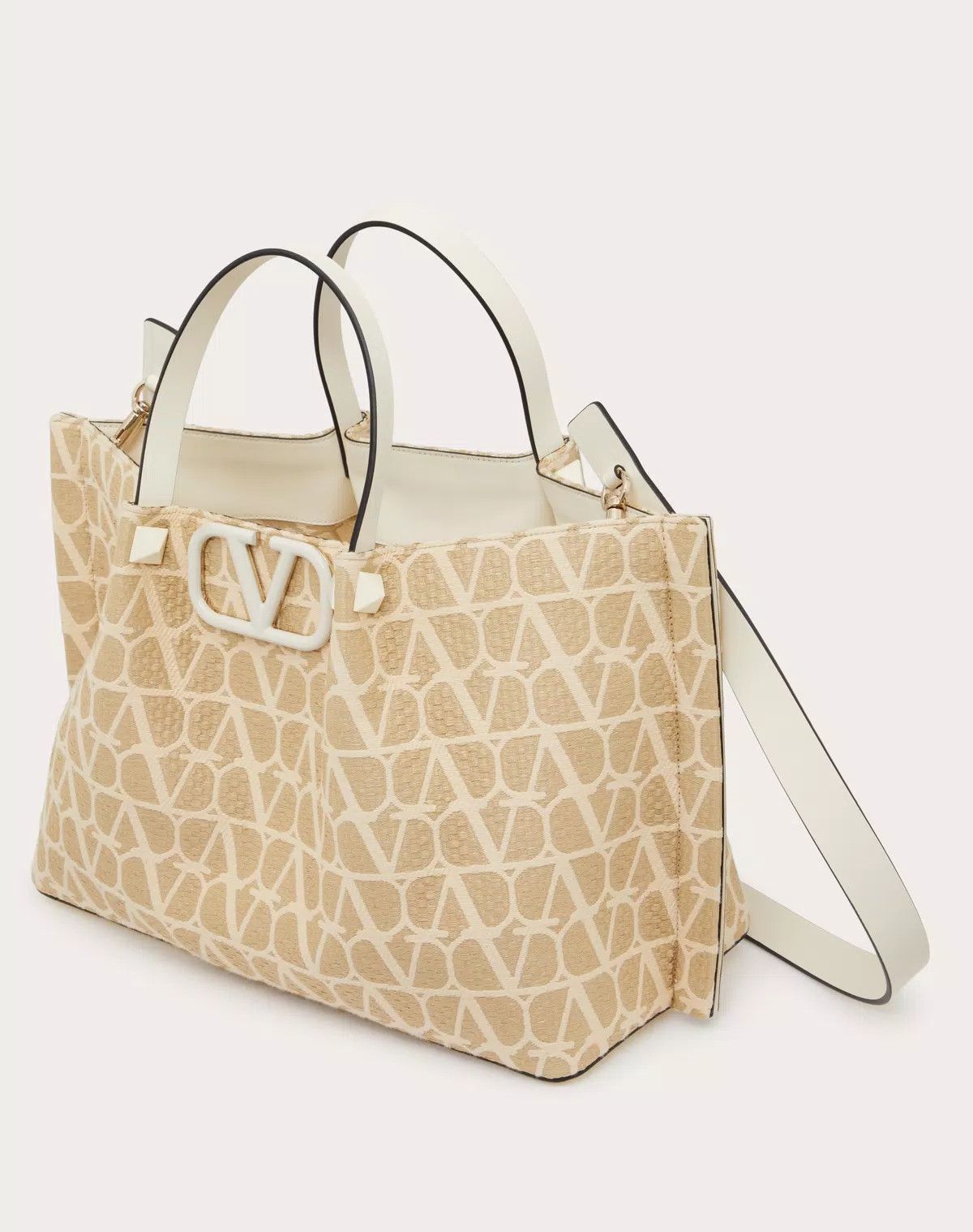 Valentino oc11z0725 Size:OS/Iconographe Raffia Shopping Bag in Beige Size ONE SIZE - 5 Thumbnail