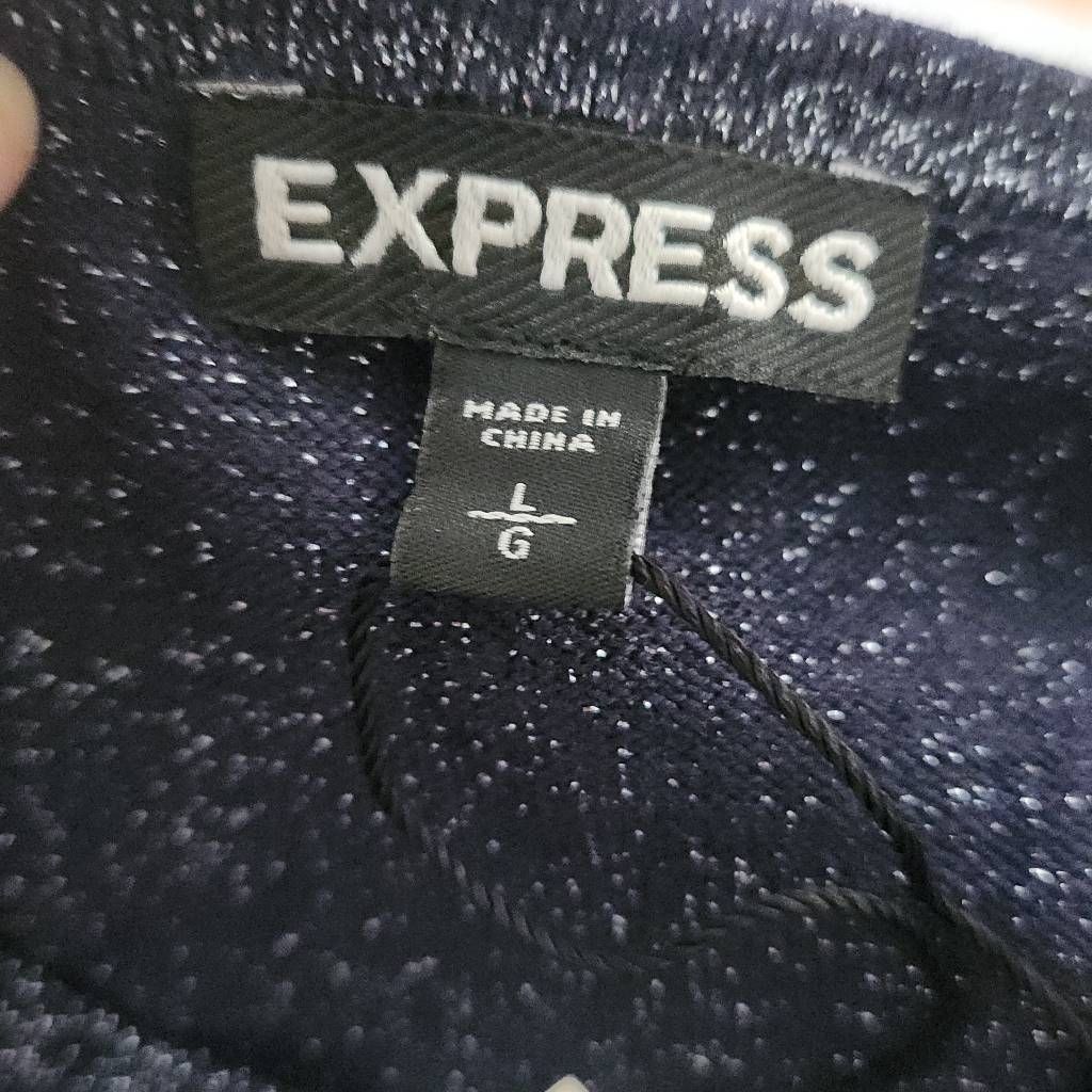 Express Express Women's Size Large Navy Sparkle Shoulder Cutout Mini Size L / US 10 / IT 46 - 2 Thumbnail