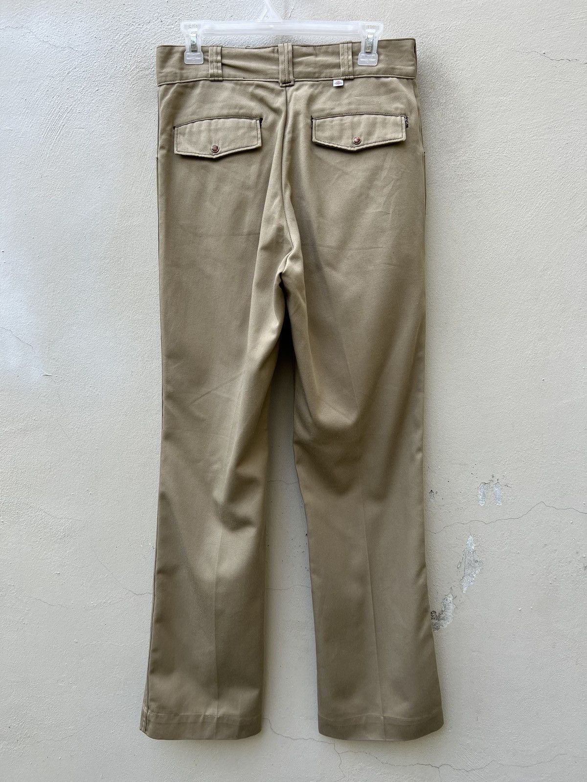 Dickies Vintage 70s TALON Zipper Dickies Flare Khaki Trouser Pant Size US 30 / EU 46 - 14 Thumbnail