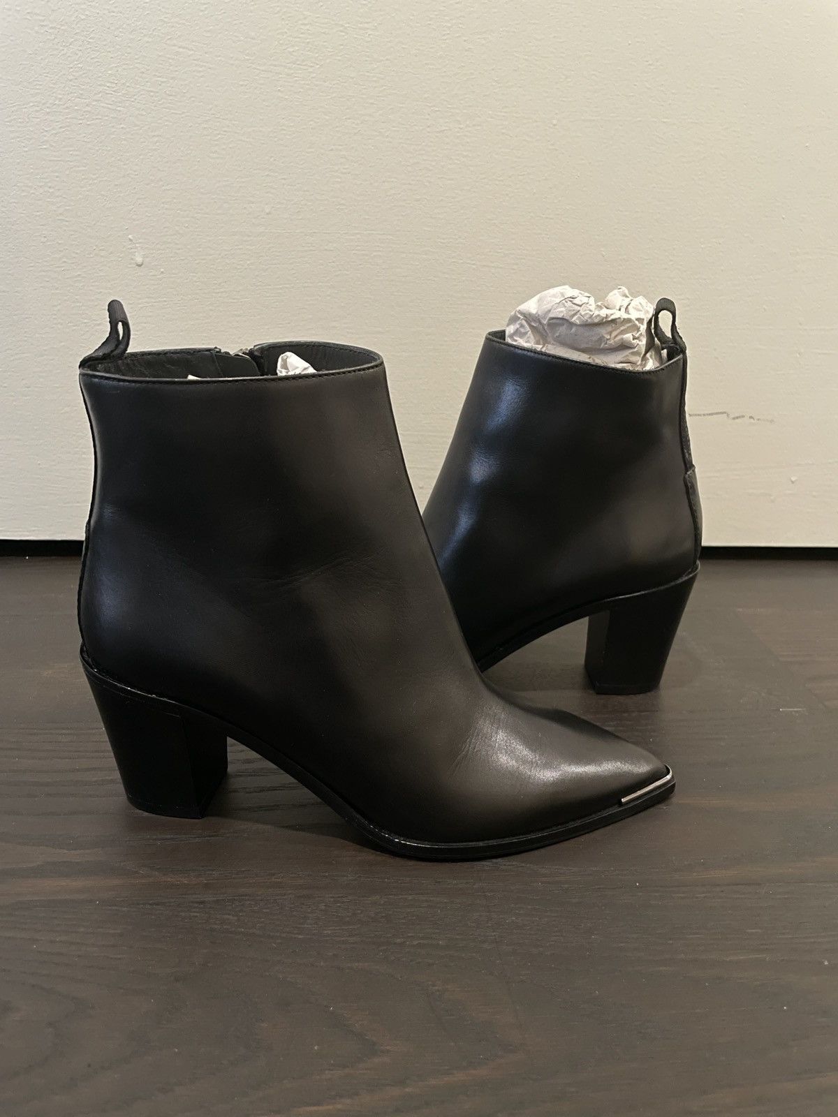 Acne Studios Acne Studios Black Leather Pointed Toe Ankle Boots – Size 37 Size US 7 / IT 37 - 2 Thumbnail