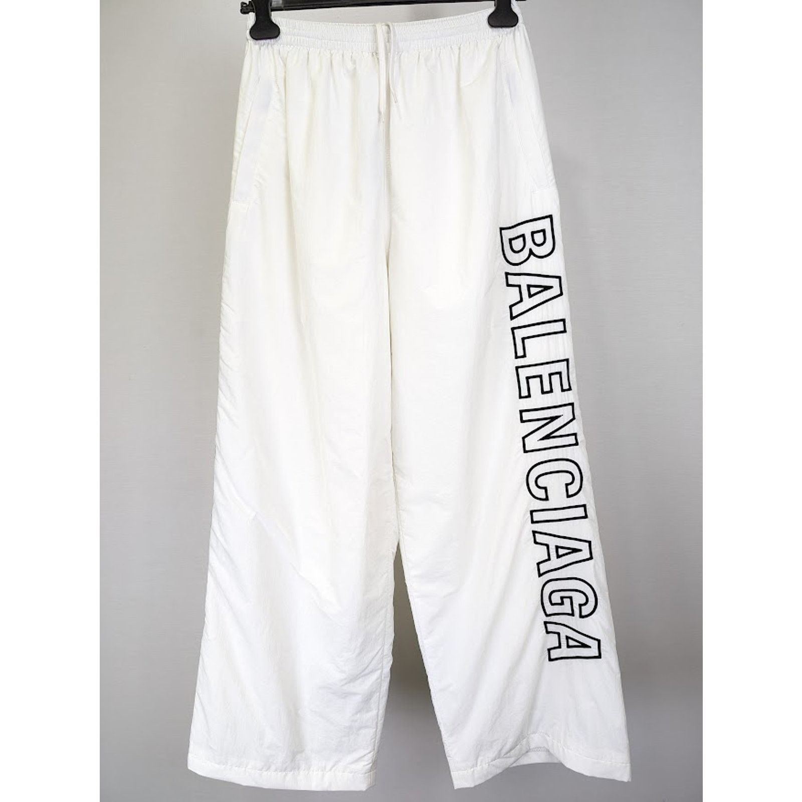 Balenciaga o1rshd1 Light Track Nylon Tracksuit Pants in White Size US 34 / EU 50 - 2 Thumbnail