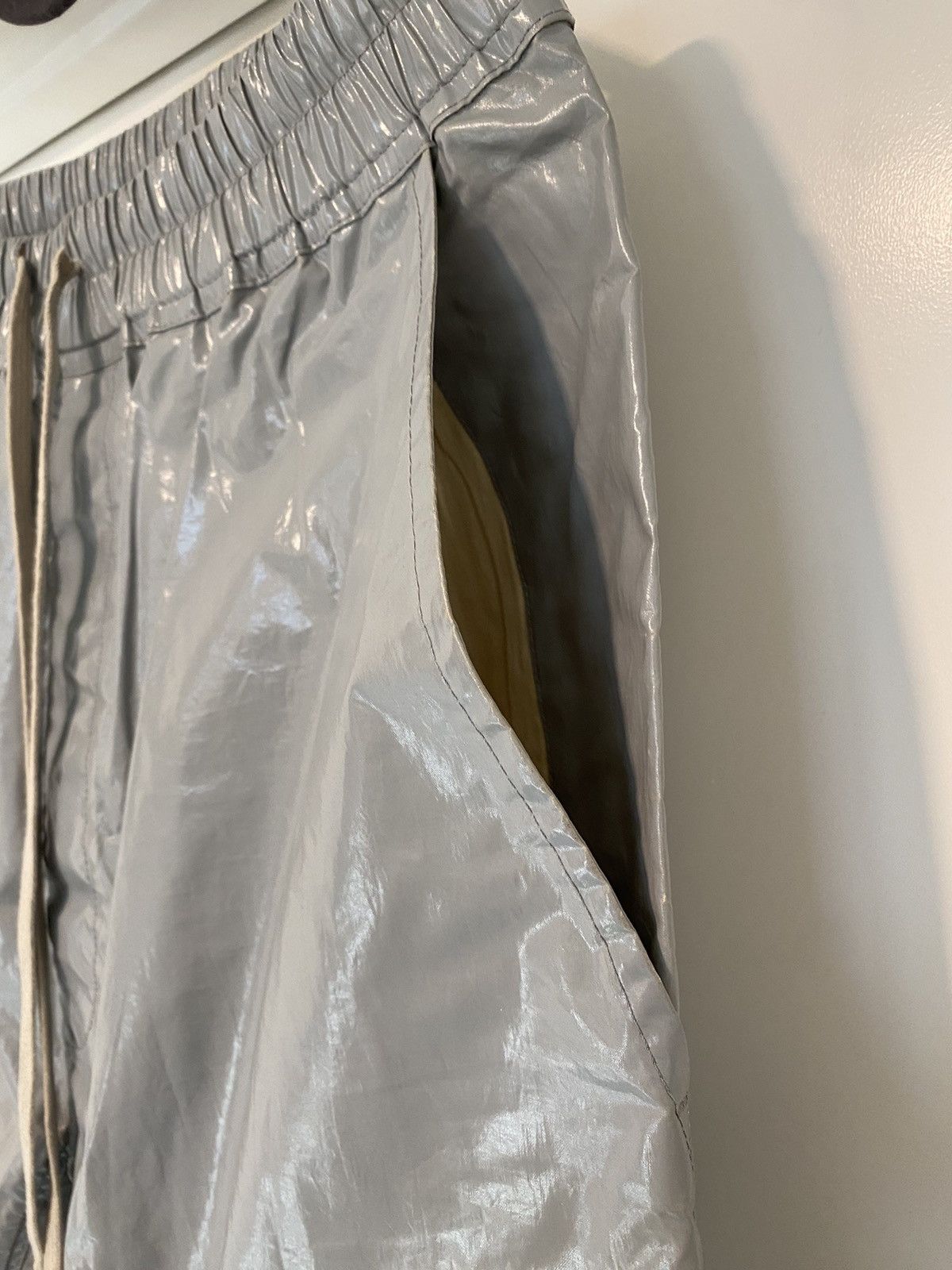 Rick Owens Drkshdw Rick Owens Drop Crotch Grey Vinyl Pants Size US 30 / EU 46 - 4 Thumbnail