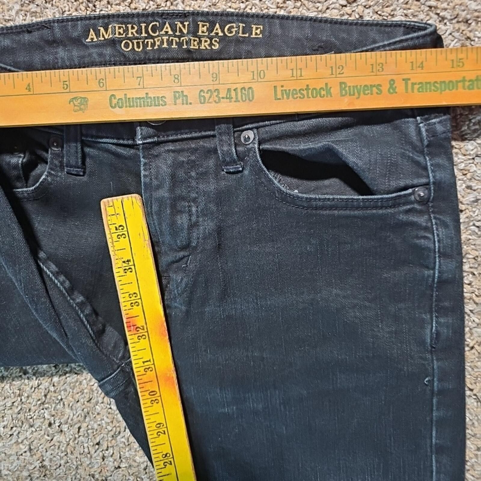American Eagle Outfitters American Eagle Active Flex Black Jeans 29x32 Size US 29 - 4 Thumbnail