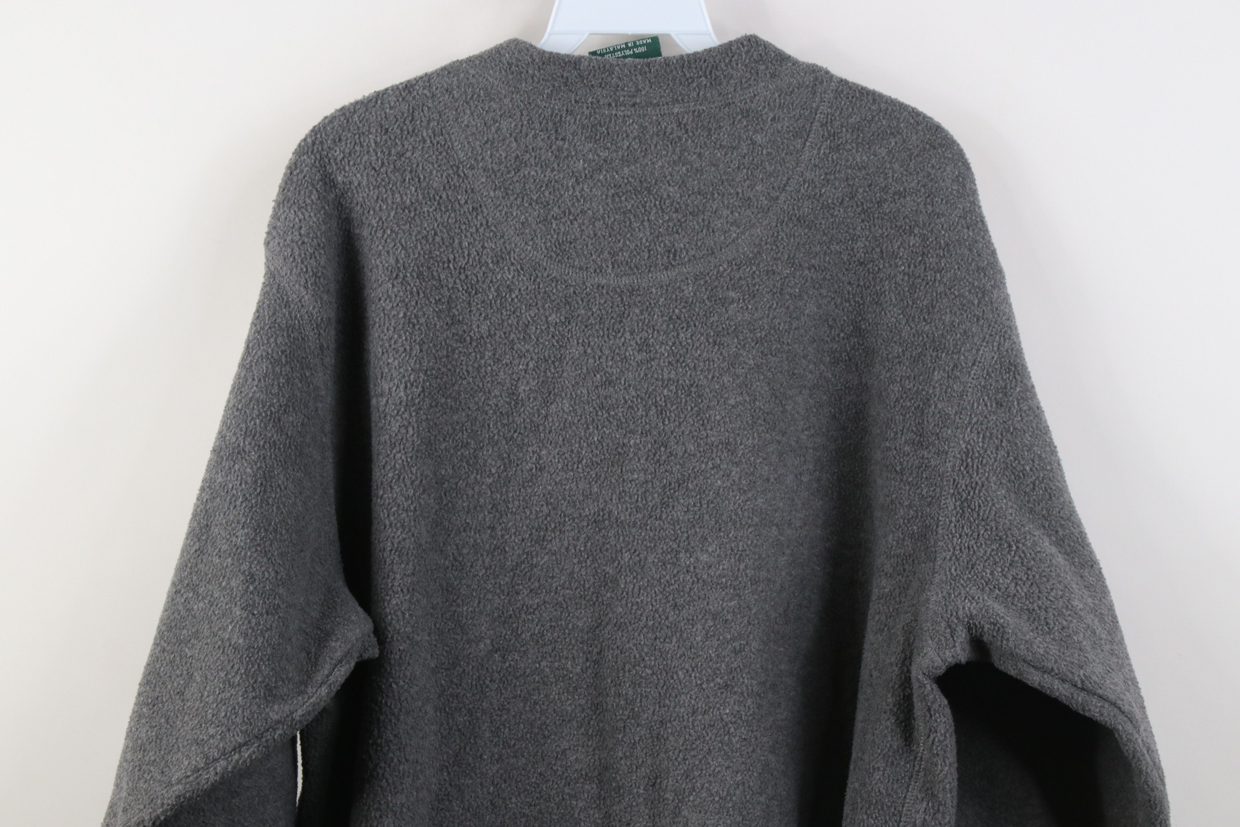 Vintage Vintage 90s Streetwear Blank Fleece Henley Sweater Gray Size US L / EU 52-54 / 3 - 9 Thumbnail
