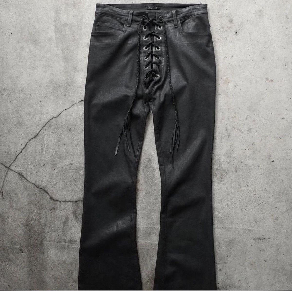 Blind Date waxed flared skinny jeans