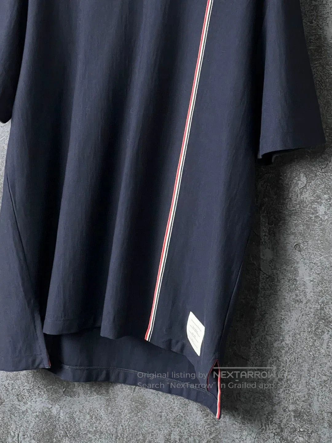 Thom Browne THOM BROWNE Navy Stripe Cotton Tee. Size US M / EU 48-50 / 2 - 4 Thumbnail