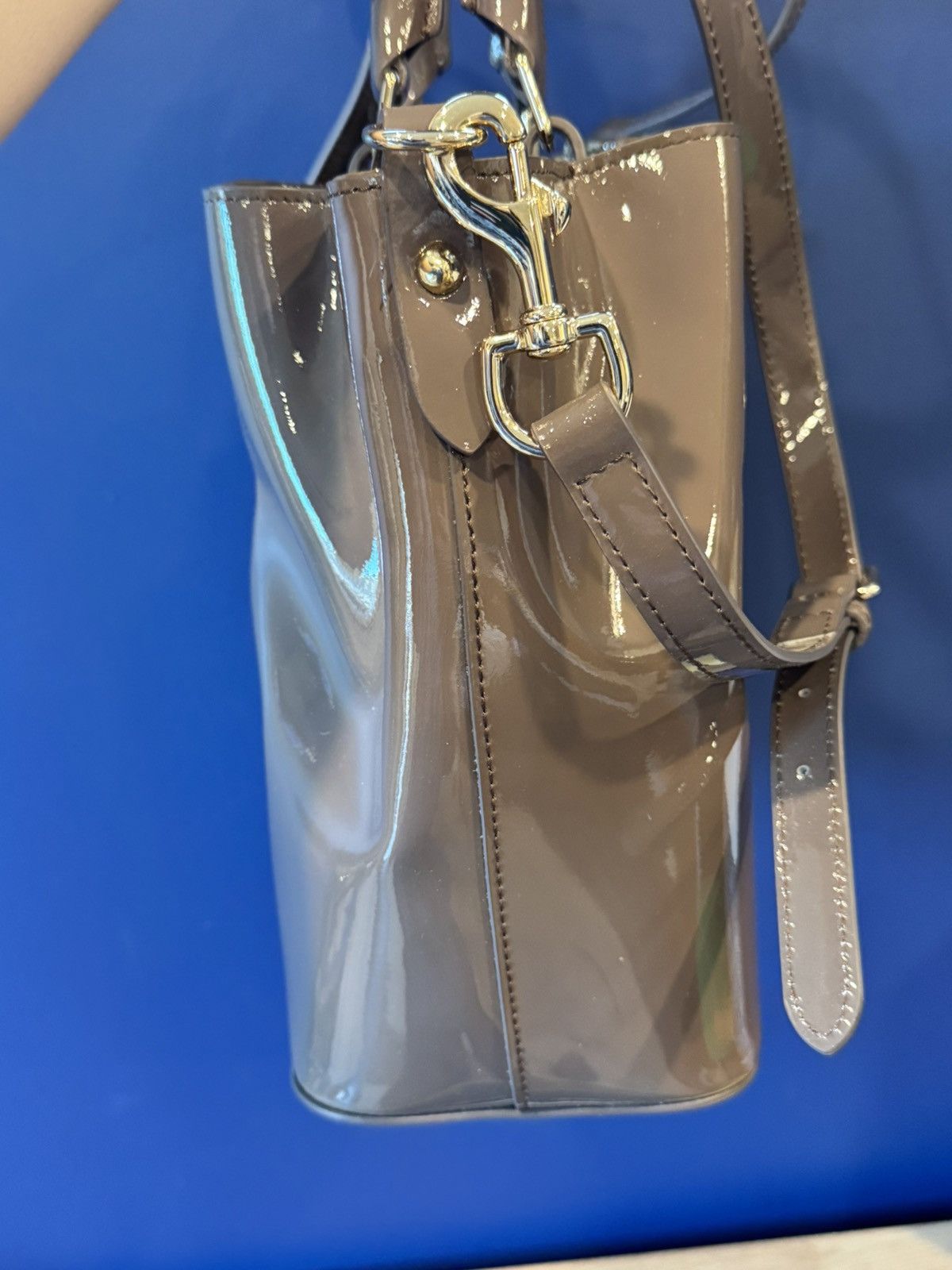 Dooney & Bourke Dooney & Bourke Barlow Satchel Espresso Patent Leather NWT Size ONE SIZE - 10 Thumbnail