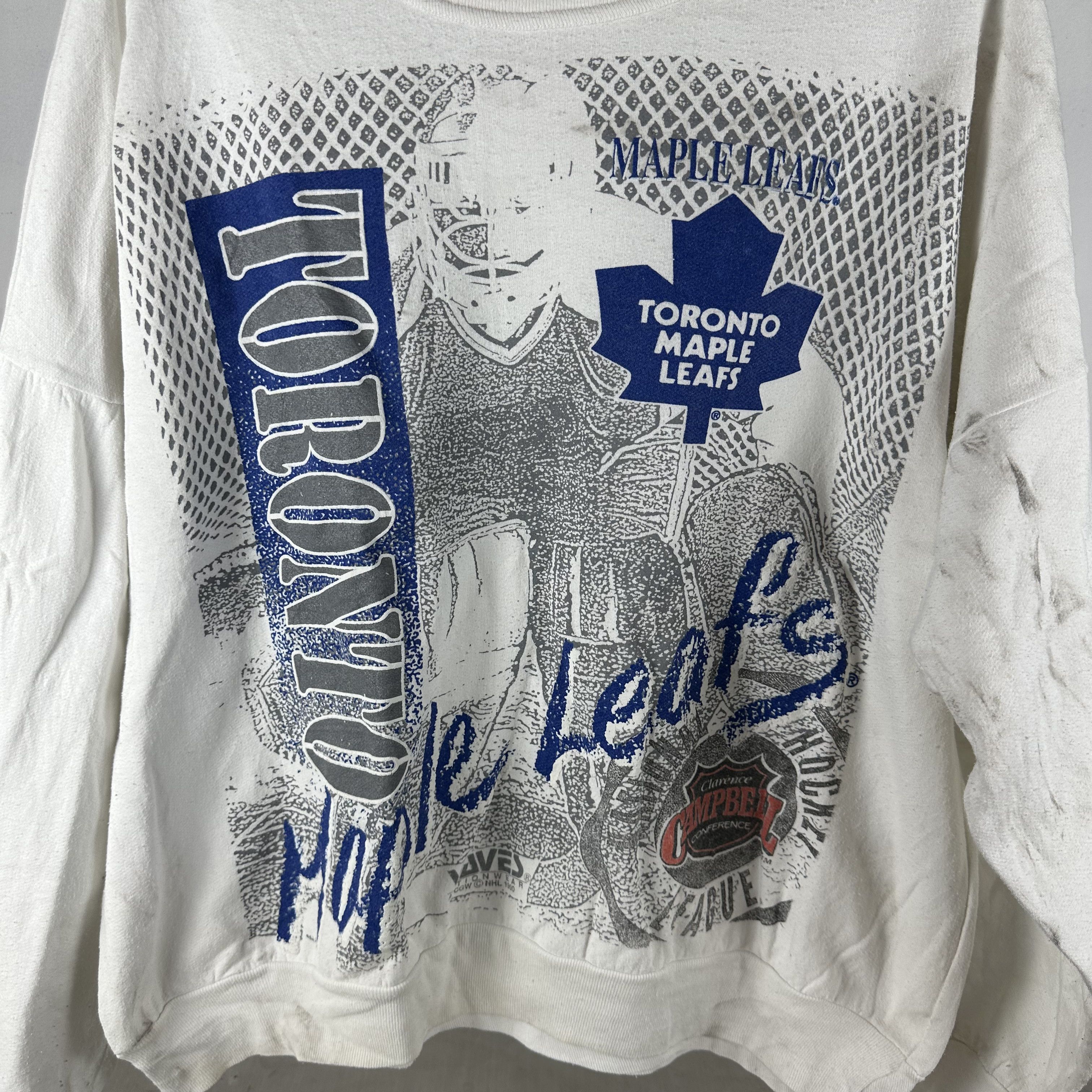 Vintage 1990 Toronto Maple Leafs Hockey NHL Graphic Sweatshirt Size US XL / EU 56 / 4 - 2 Thumbnail
