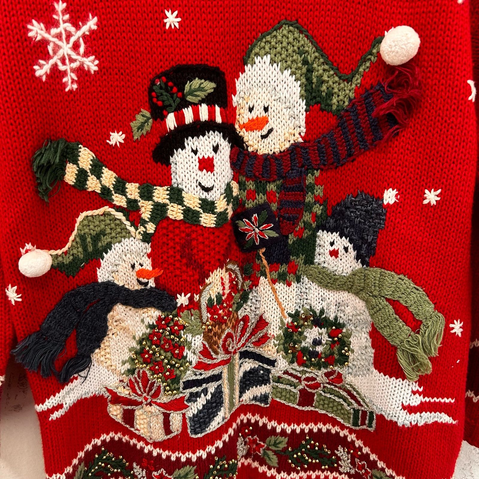 Vintage Tiara International Christmas Sweater Womens Small Size S / US 4 / IT 40 - 4 Thumbnail