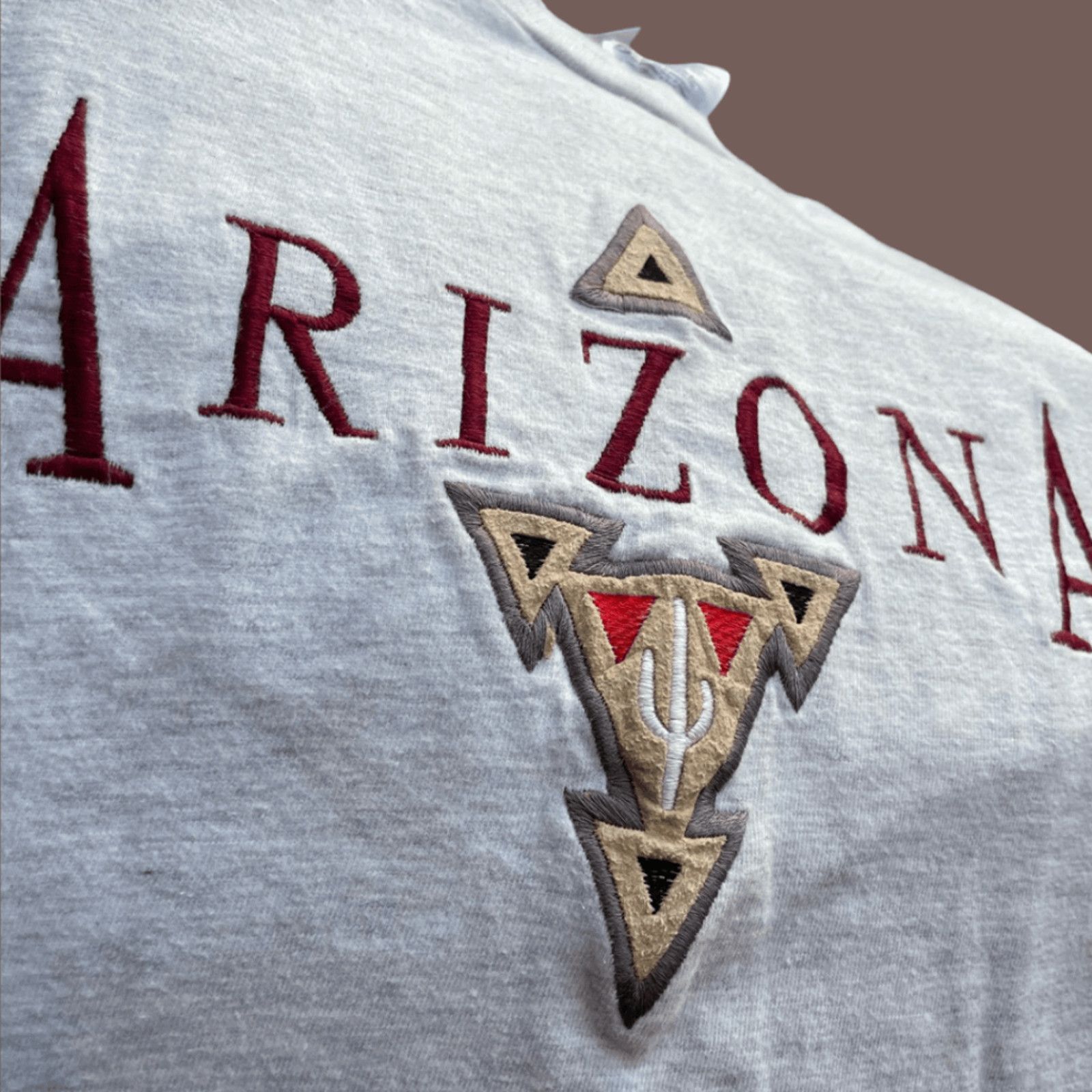 Hanes × Vintage VTG Graphic Tee | Hanes Arizona Embroidered Gray | 90s MIUSA Size US XL / EU 56 / 4 - 2 Thumbnail